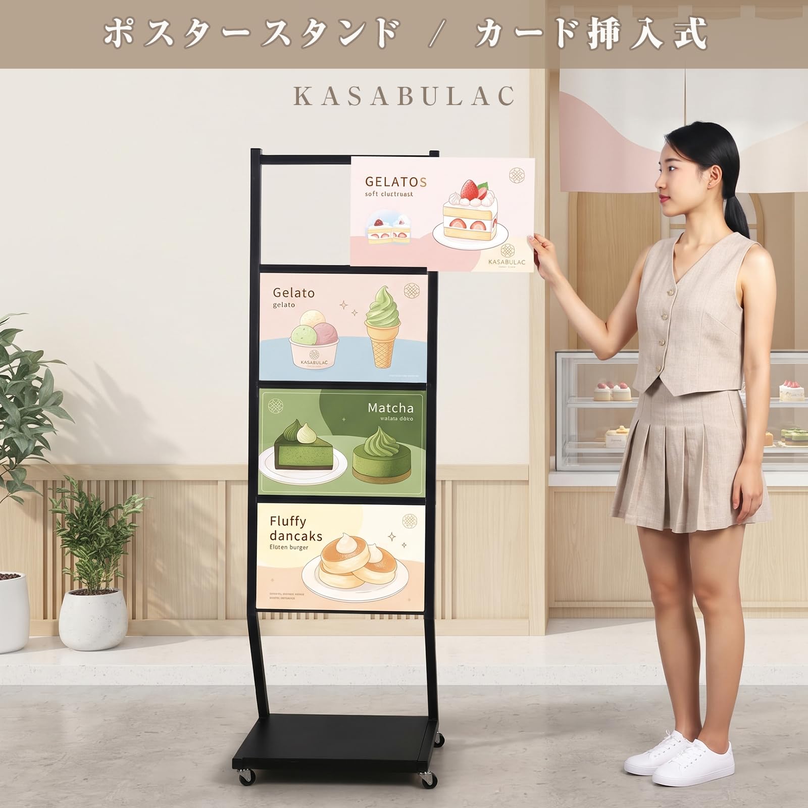Amazon | KASABULAC ディスプレイラック 立て看板 両面サインスタンド