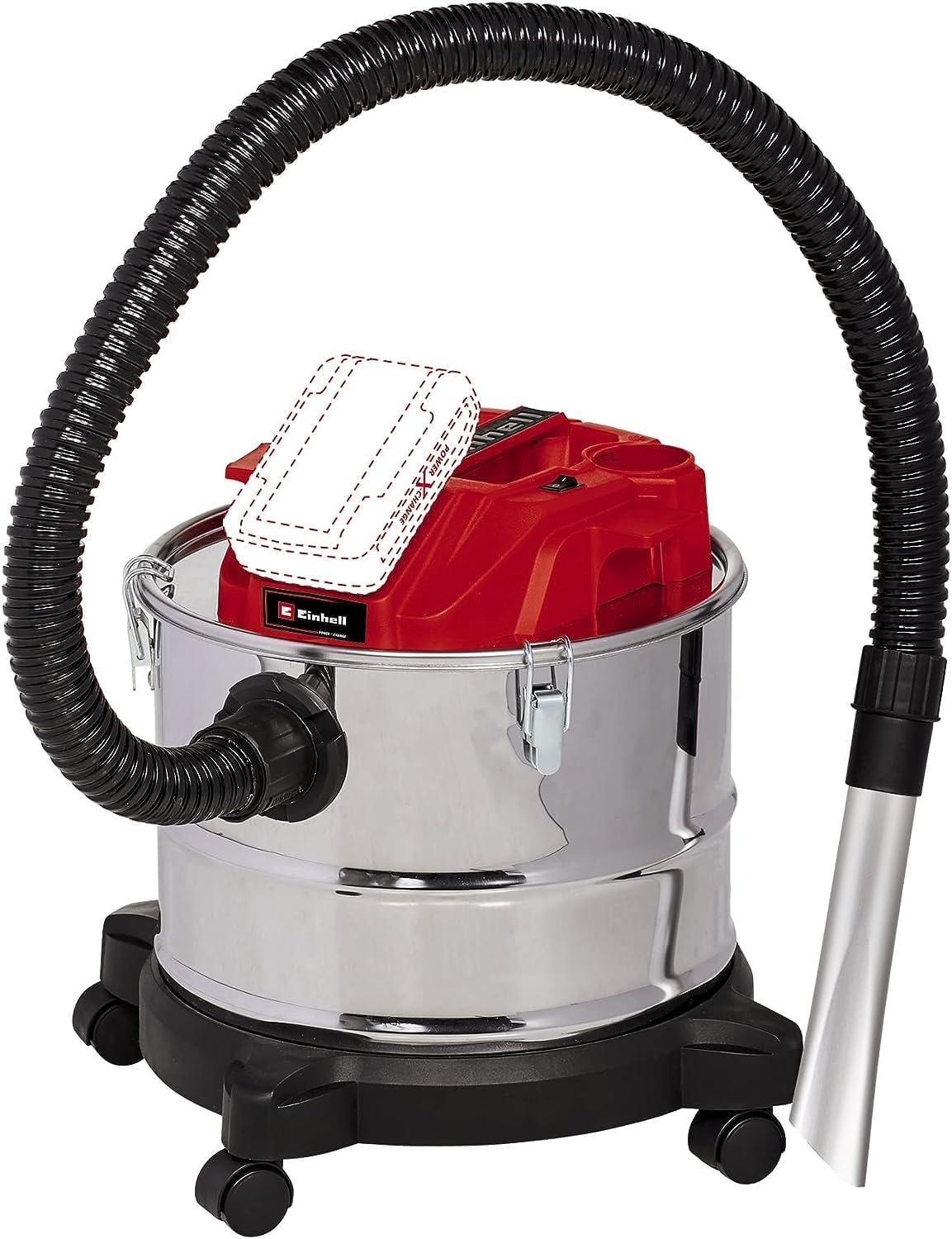 Einhell Aspirateur de Cendres sans Fil Te-AV 18/15 Li C-Solo | PXC | 18 V | 100 mbar | cuve 15 L | système de nettoyage du filtre | fonction soufflerie | sans batterie