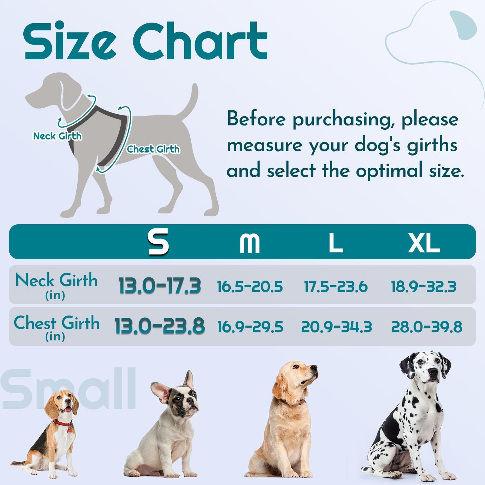Eagloo Harnais pour chien de petite taille, réglable, anti-traction, avec 3 boucles, doux, rembourré, facile à promener avec poignée, gilet réfléchissant anti-étranglement avec 2 clips pour laisse,