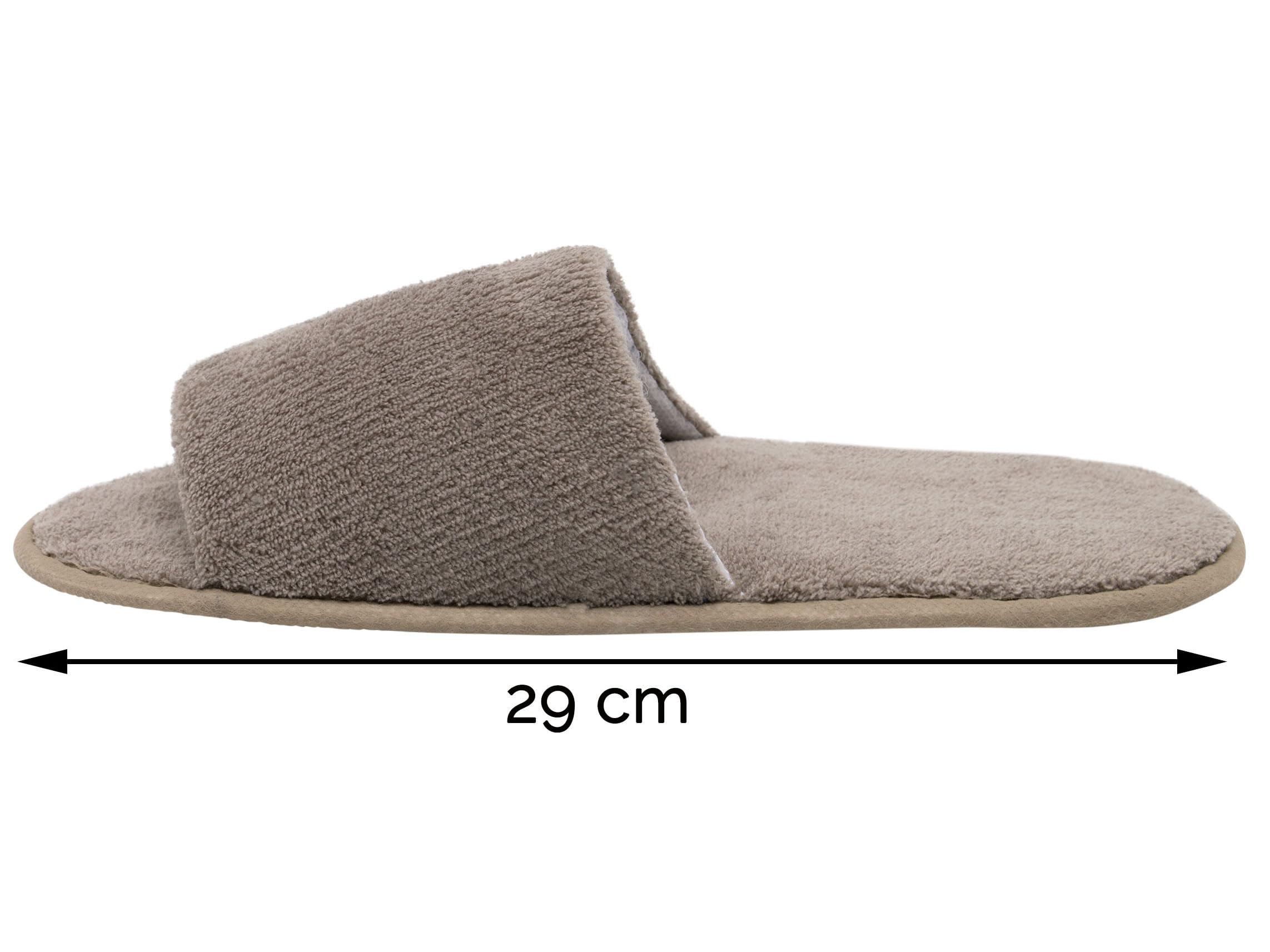 ZOLLNER 10 Paar Einwegslipper Gästehausschuh - Frottierslipper für Reise, Spa, Sauna und Zuhause - rutschhemmende Sohle - offene Spitze - Einheitsgröße - Hotelqualität, 385