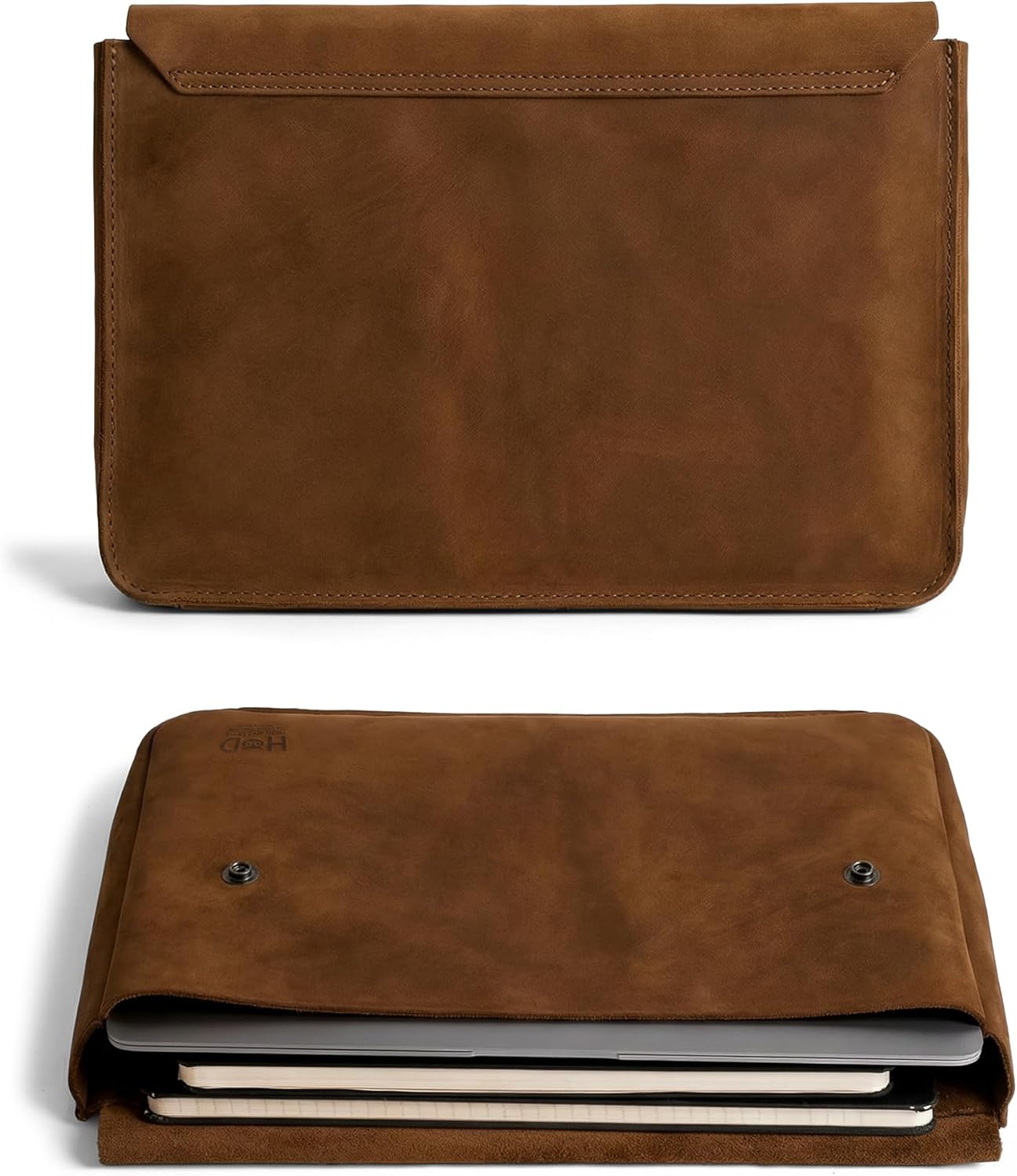 Hide & Drink, Vintage Folder Document Holder, File Case, A5 Binder, Envelope Portfolio, Pencil Pouch, Full Grain Leather, Handmade, Swayze Suede