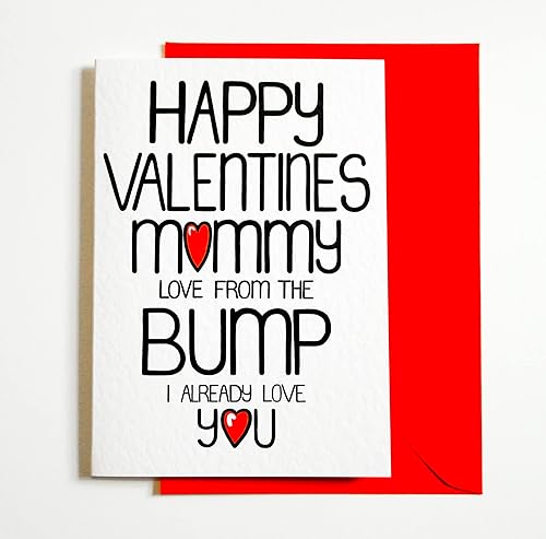 Valentine's Day Card From Baby Bump For Mommy To Be, Wife, Girlfriend, Partner, Her, Female