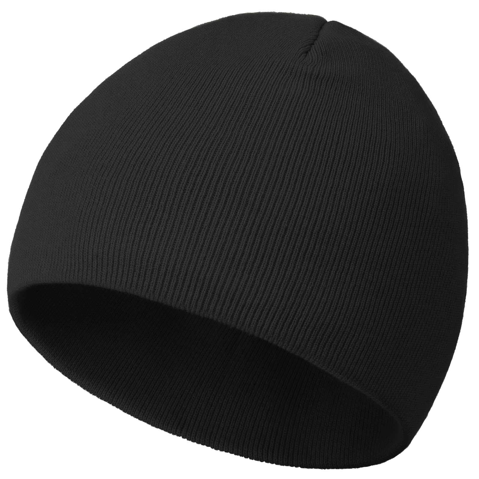 100% Cotton Beanie Hat, Cuffless Beanies Warm Knit Winter Skull Cap, Unisex Soft Fisherman Hats for Women Men