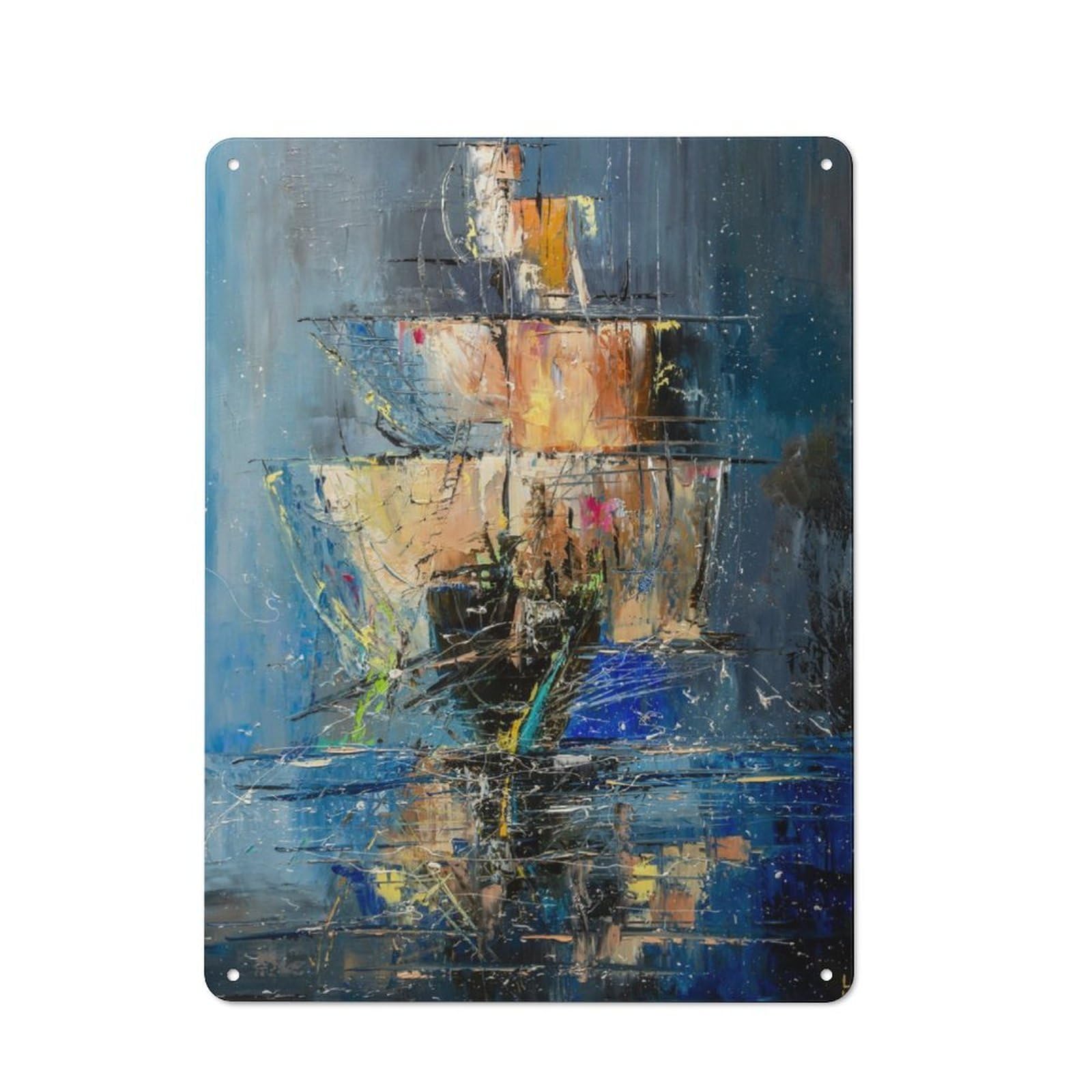Junmoney Ghost Ship 2 For Hobby Room Or Studio, Rustic Metal Sign 40X30cm, For Creative Interior Collectors Refreshing A Room In Autumn