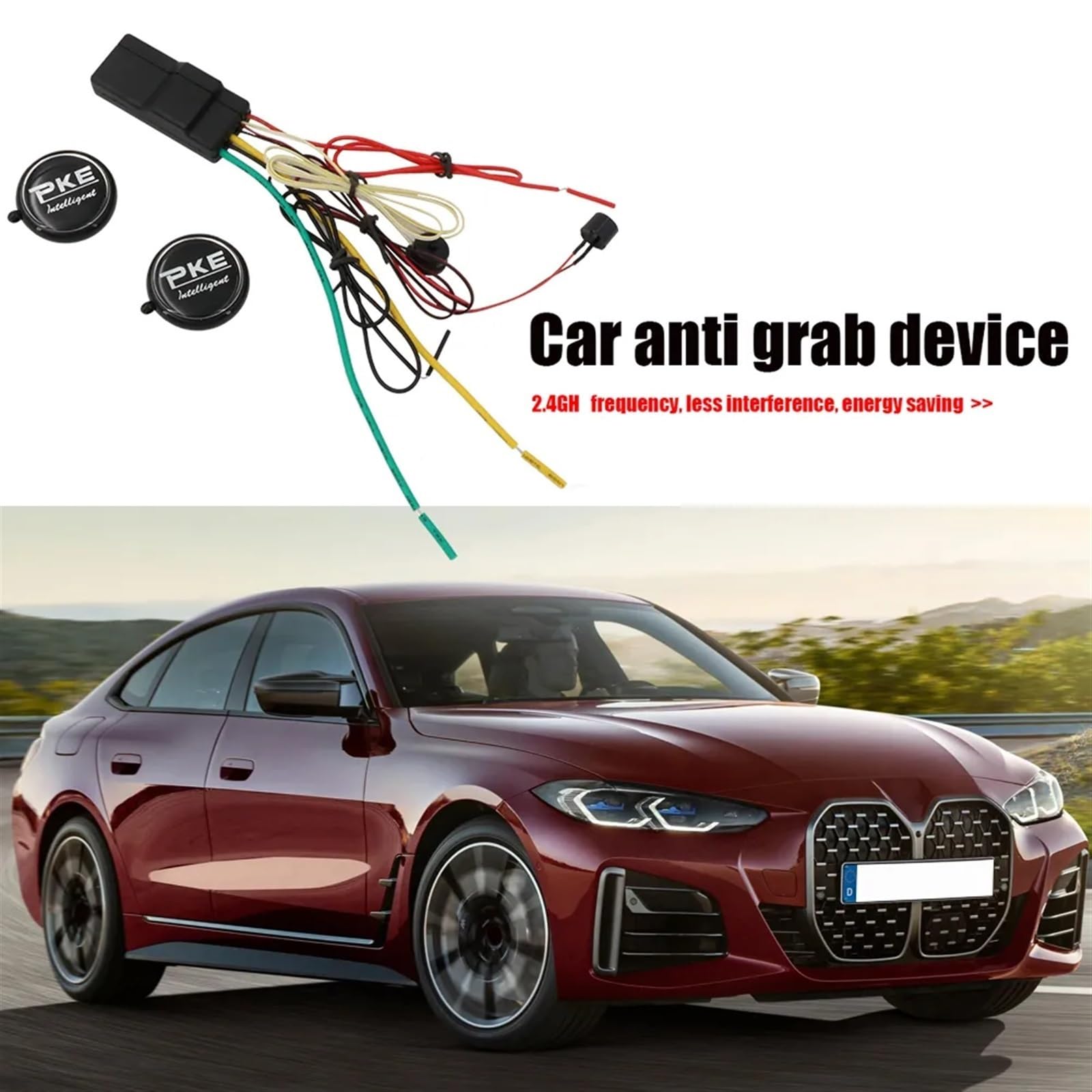 SystèMe D'Alarme Antivol pour Voiture Verrouillage Secret Intelligent Universel 12V, Dispositif antivol, capteur de 8 mètres, Alarme, antidémarrage de Voiture, Verrouillage du Moteur sans Fil