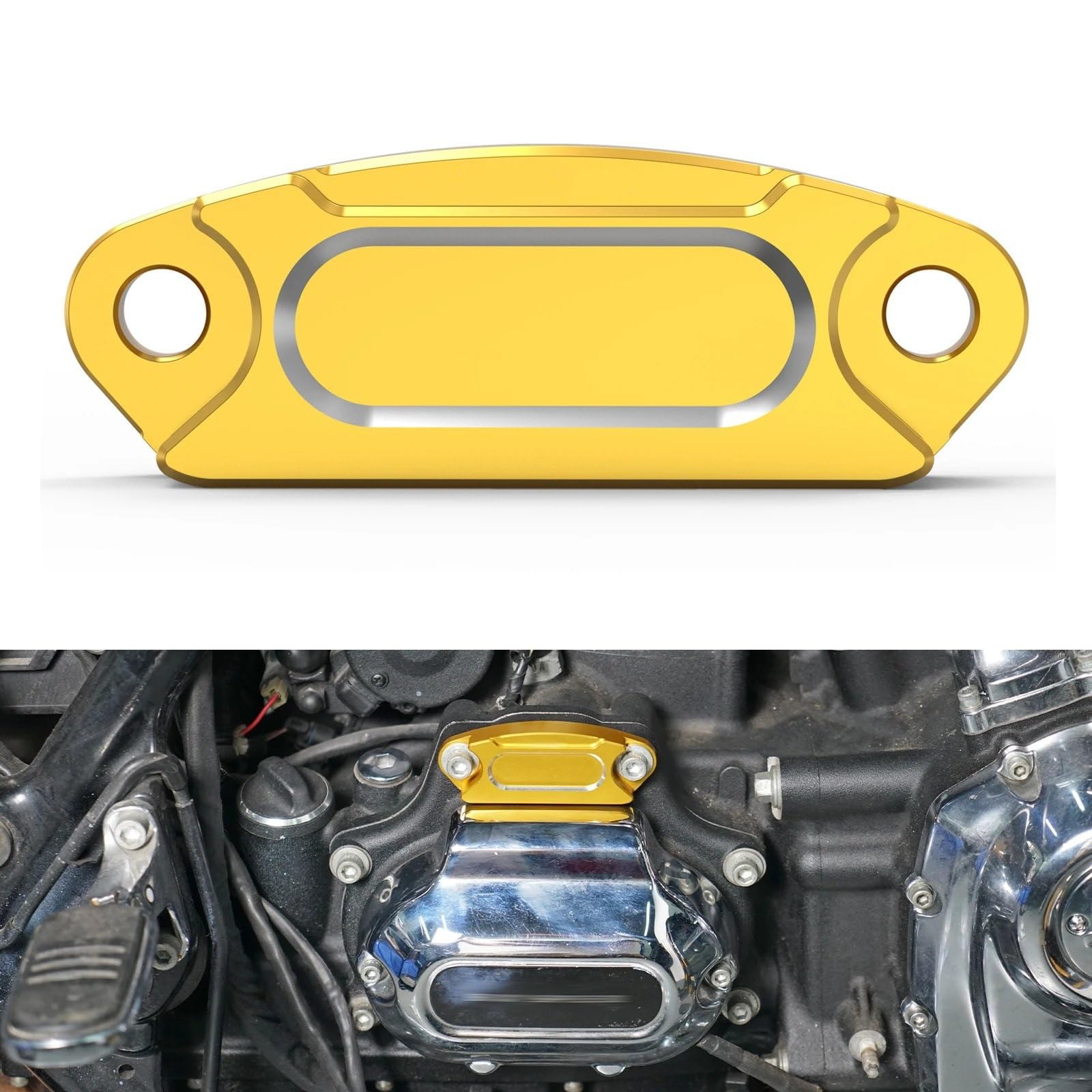 Actuador de control de embrague Cubierta de aluminio para palanca de cambios, compatible con Harley Road King/Special FLHRXS Street Glide FLHX Special FLTRU 2017-2019(Golden White)