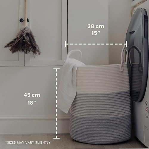 Miniatura 2 de OrganiHaus - Cesta de lavandería para bebé para almacenamiento de cuerda  Cesta de ropa para organizar  Cesta de almacenamiento de cuerda grande