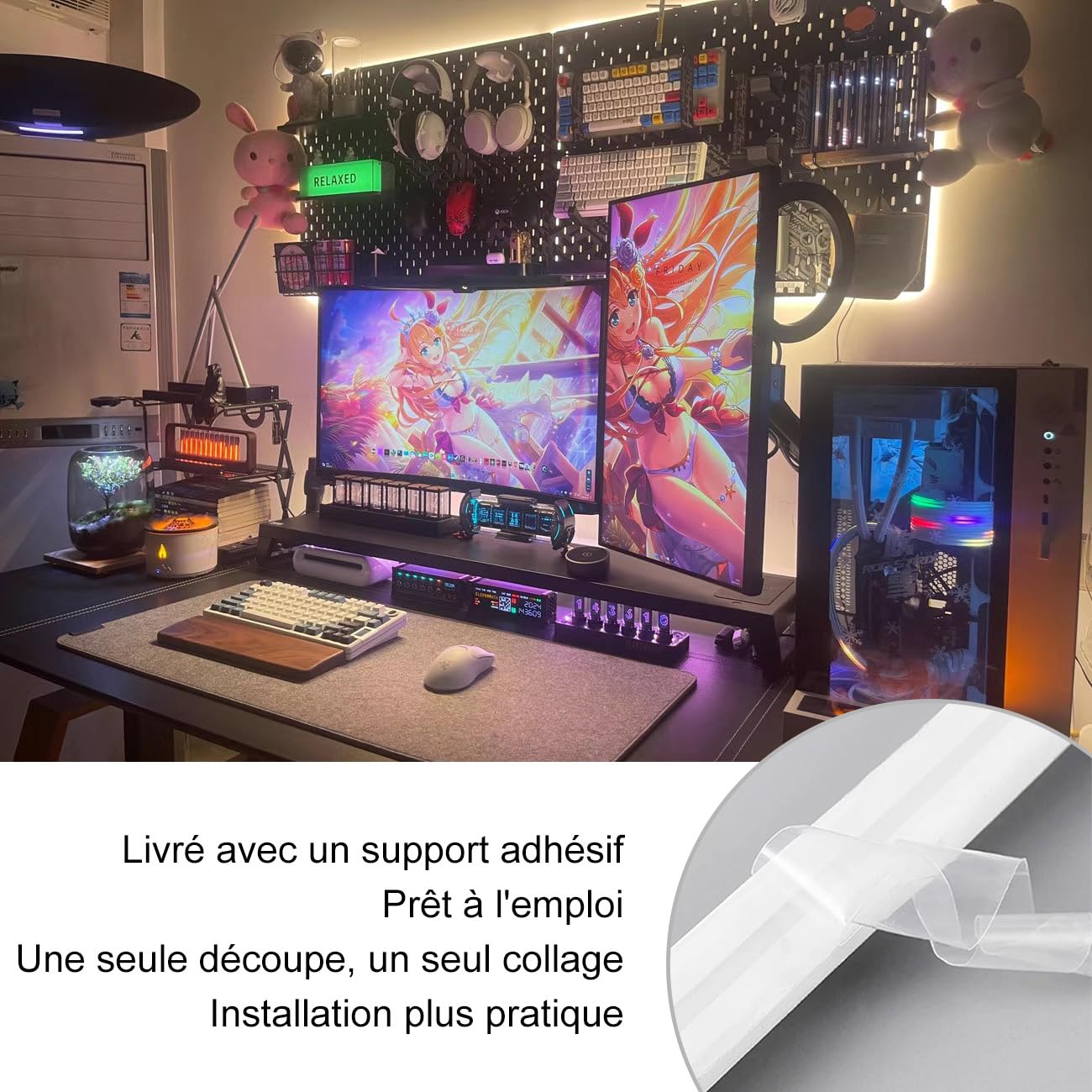 Ruban LED COB 220V IP65 avec Gradateur, Bande Flexible(3000K, 8M)