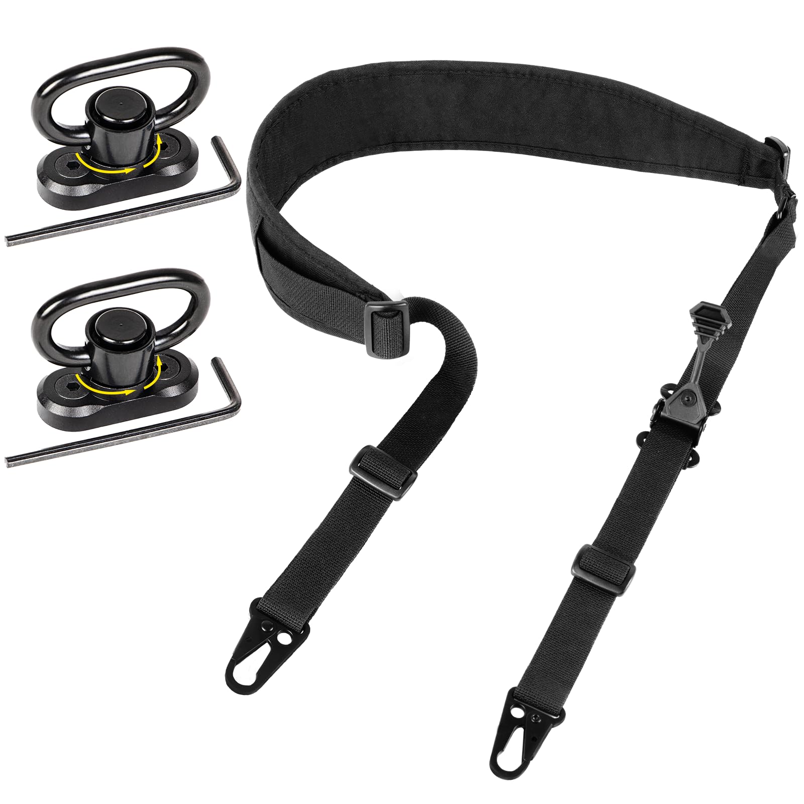 Photo 1 of MISSING HARDWARE ------------------------------------------LeBared 2 Point Rifle Sling, QD Swivel Quick Adjust Gun Sling with HK Hook, Soft Shoulder Padded Tactical Sling for Rifle, Shotgun, Crossbow, Camera, Tool Kit, Bag, Hunting and Outdoor Sports (Bla