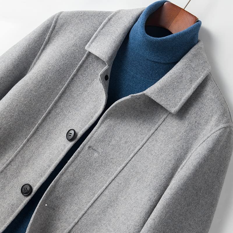 ZHAOLEI Wool Woolen Coat Lapel Wool Coat Autumn and Winter Men