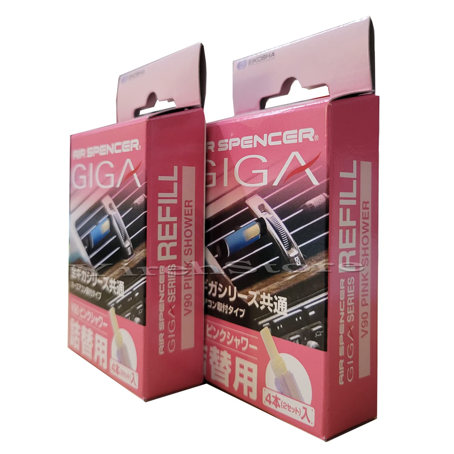 Air Spencer Giga Clip Stick REFILL 2-Box Pink Shower Scent, Designed for GIGA Sylpheed, Clip, Clipia II, Bijou, Cross, LuxDry, Rijoure Refill