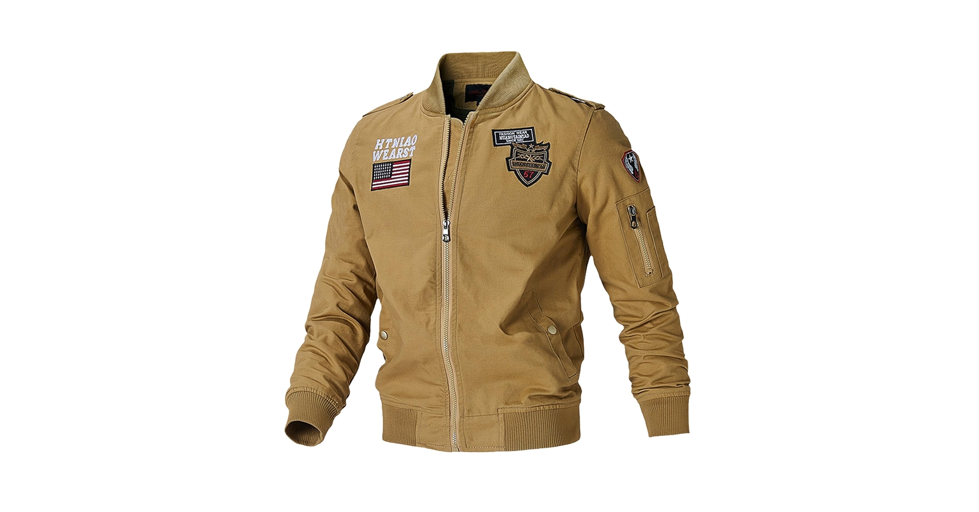 Authentic ☆本革☆短丈“bomber military jacket EUC Military Style Bomber Jacket - Zip Up Men's Size Large