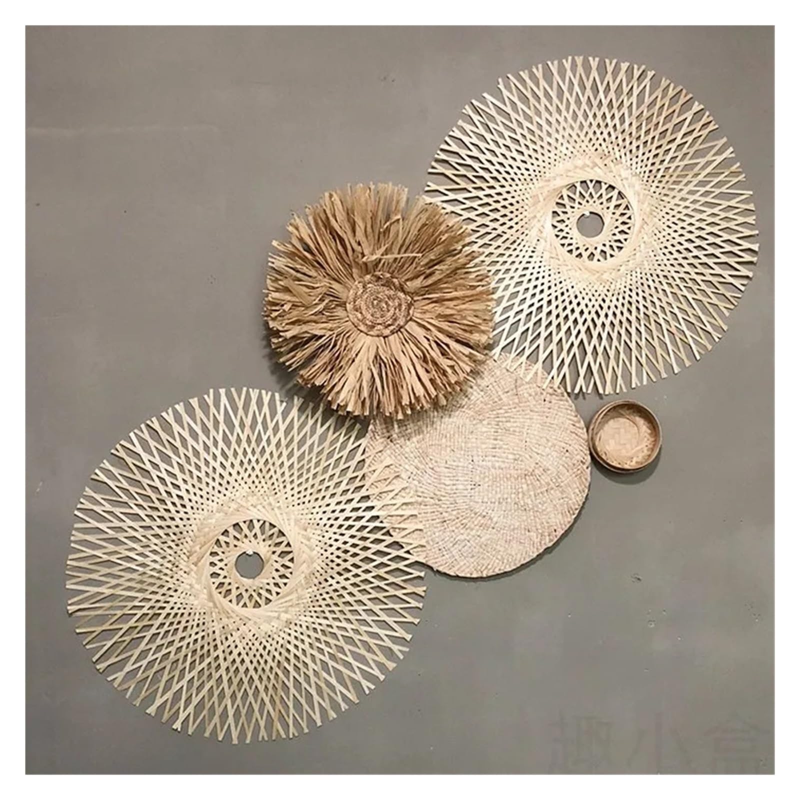 Cesta de Pared de ratán Hecha a Mano, decoración de Pared de ratán Colgante de Pared, decoración Colgante de Pared Decoración de Pared