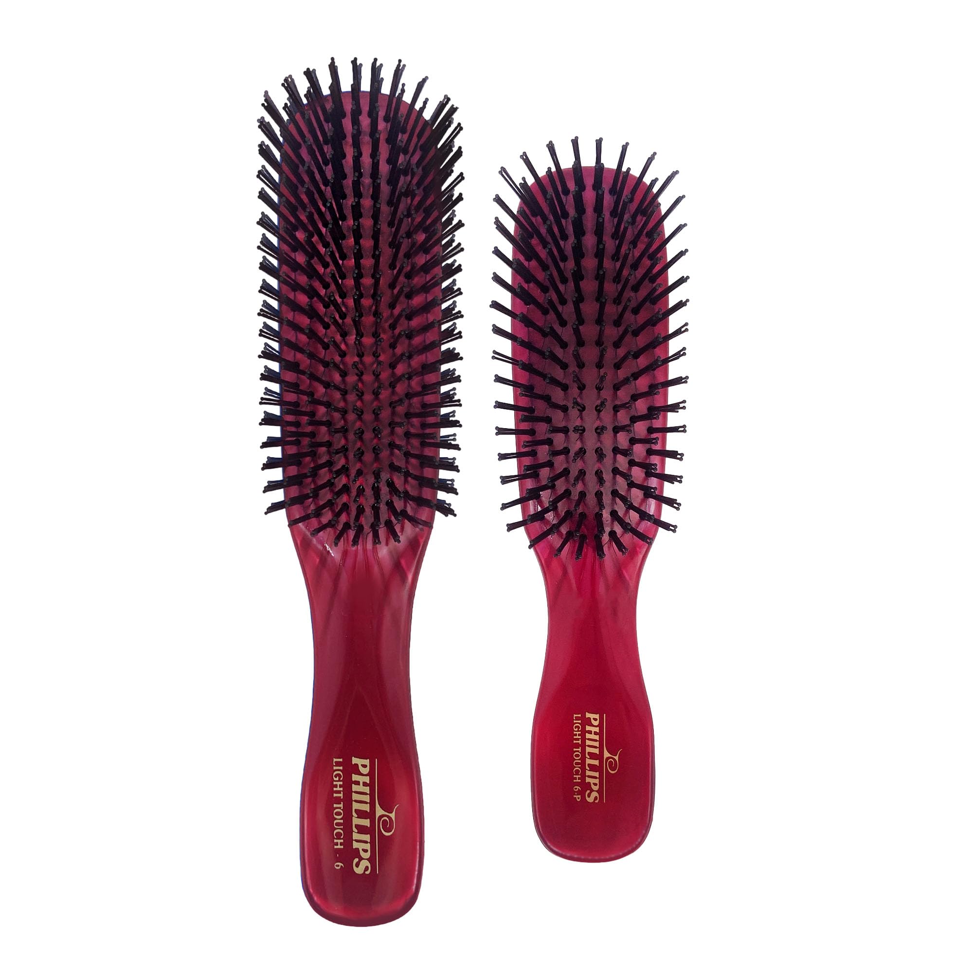 Phillips BrushLight Touch 6 Ruby Red Hair Brush and Purse-sized Combo Pack