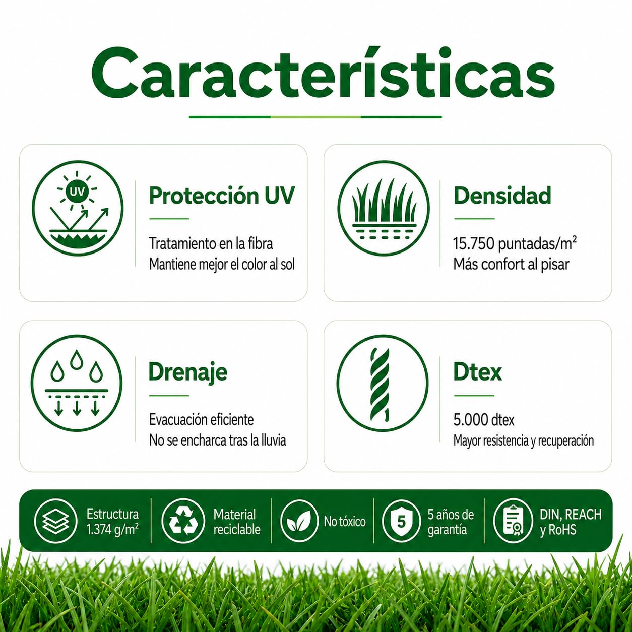 Césped Artificial Premium 25mm, Rollo de 2x10 Metros, Modelo Brasil, 13.650 Puntadas, 5.900Dtex. Máximo Realismo, Alta Densidad, Ideal para Exteriores, Piscinas, Terrazas y Jardín