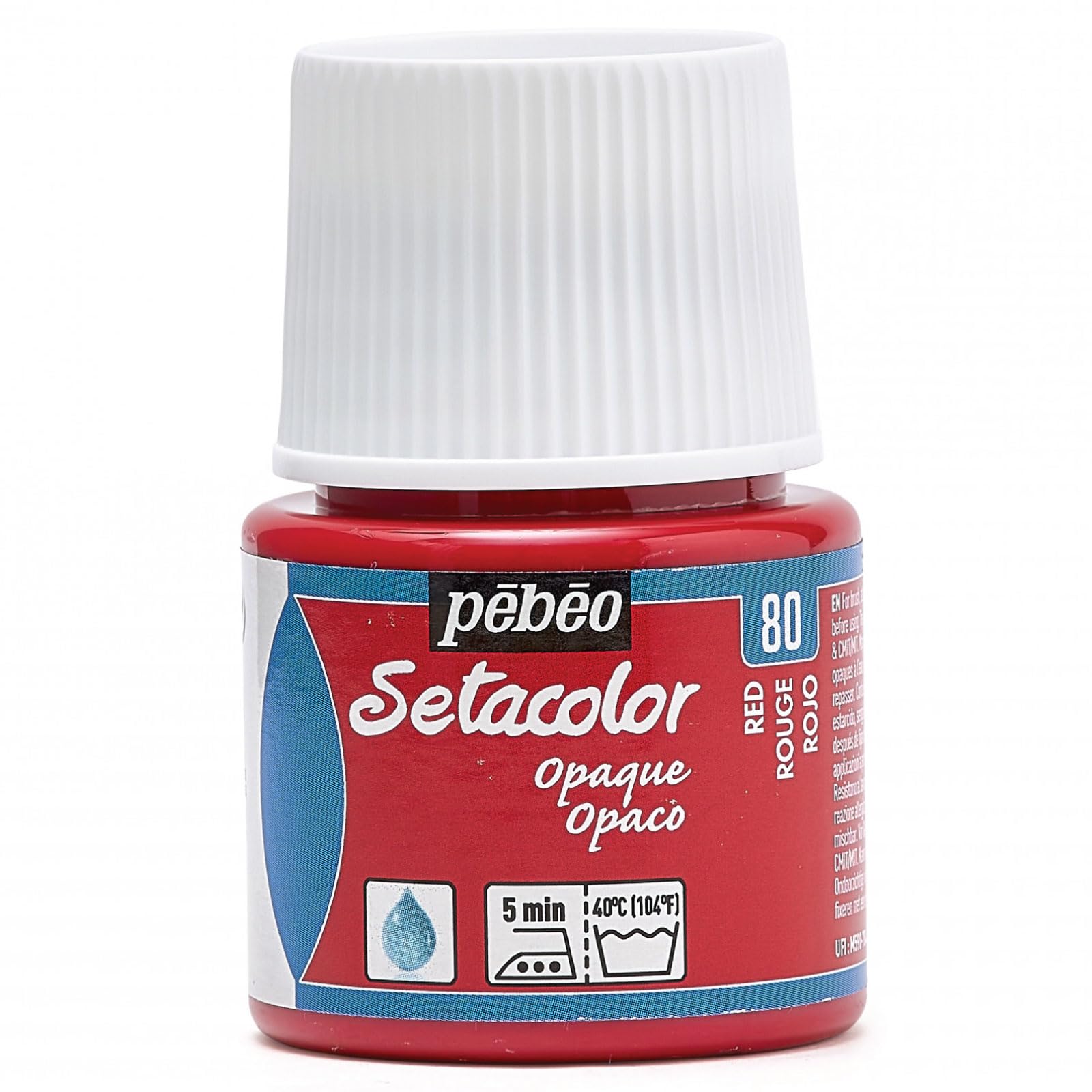 Pebeo Red Setacolor Opaque Fabric Paint 45-Milliliter Bottle, 295-080