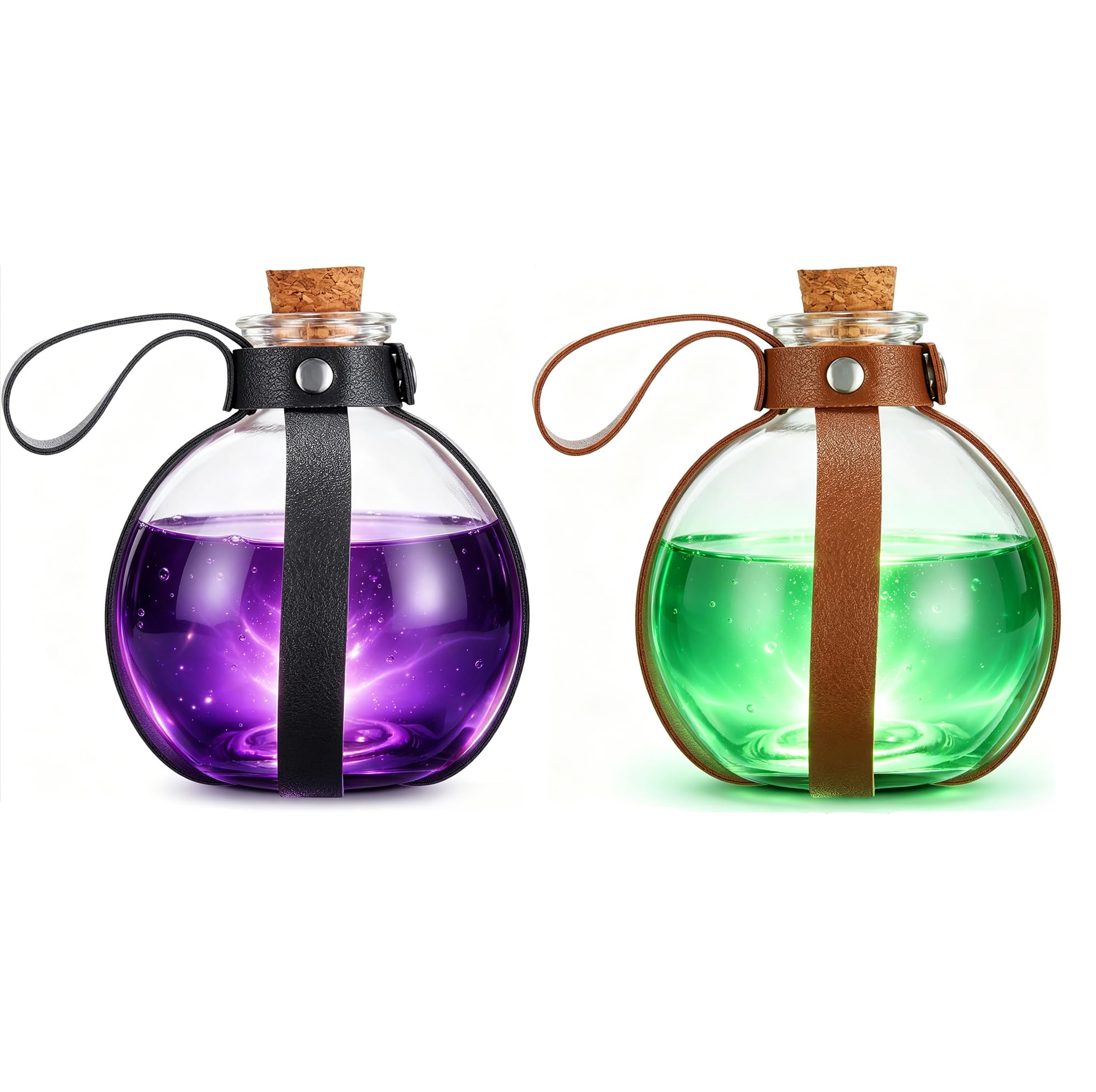 Potion Bottles Glass Magic Bottle with Belt&Cork for Halloween Cosplay