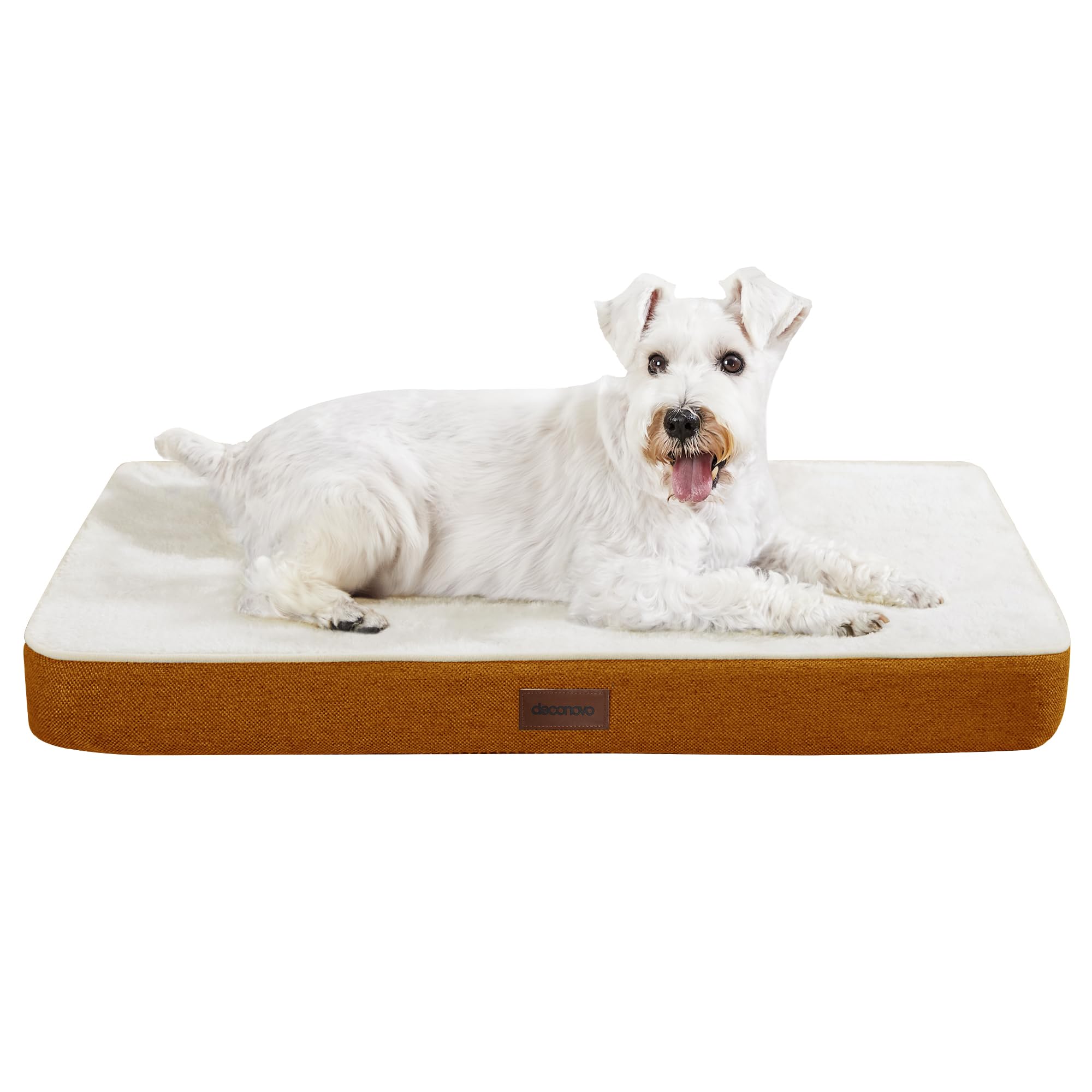 Deconovo Letto Antiscivolo per Cane, Lavabile, Morbido, Fodera Sfoderabile 76x51x8 CM Colore Della Zucca 1 Pezzo
