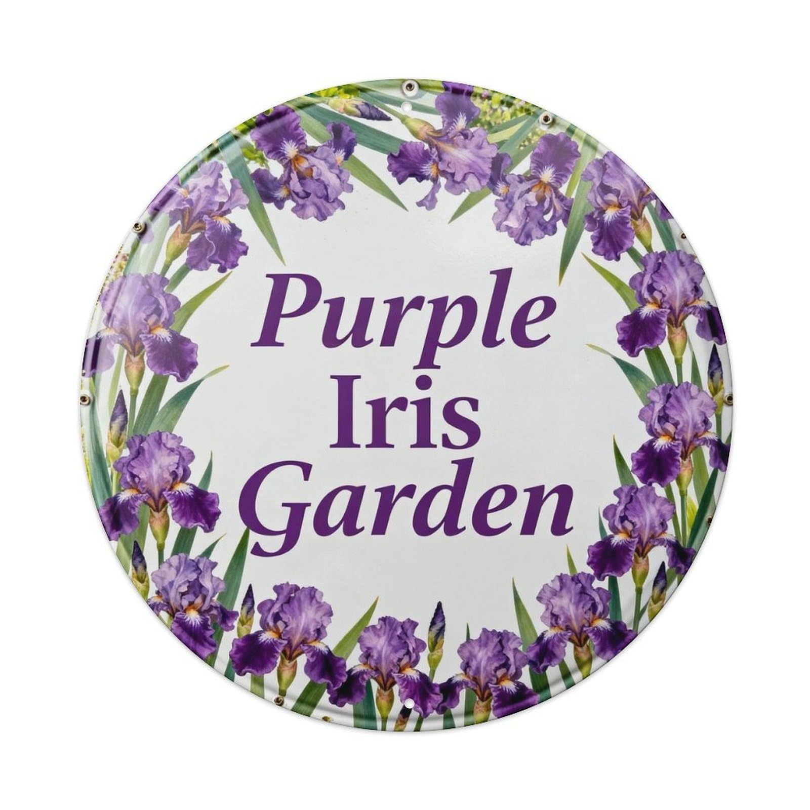 Purple Iris Garden Metal Tin Sign Plaque