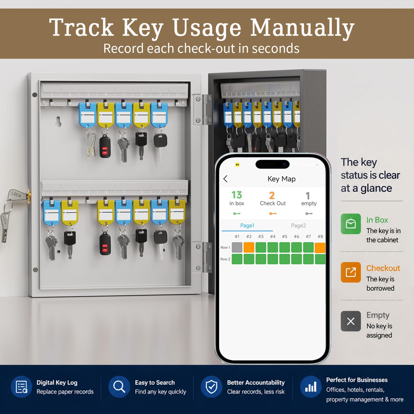 Snapklik.com : DiDiHere 32-Key Smart Key Lock Box (Plus) Wall Mount ...