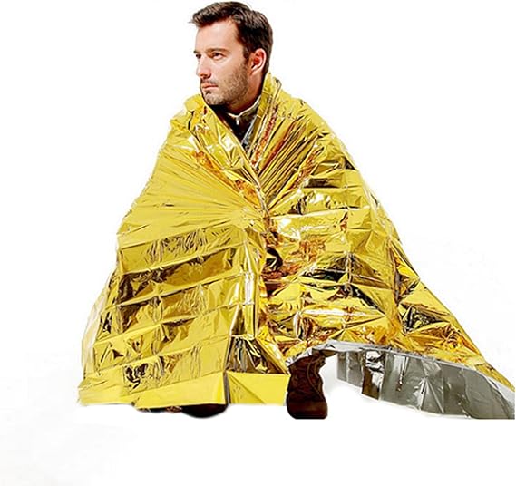 Outdoor LifeSaving Blanket Aluminum Foil Solar Blanket Gold and