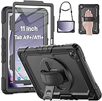 Vista 11 de HXCASEAC Funda para Samsung Galaxy Tab A9 de 8,7 pulgadas, protectora con protector de pantalla/correa de mano/soporte para bolígrafo, resistente a