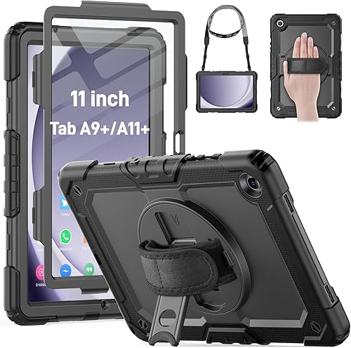 Miniatura 11 de HXCASEAC Funda para Samsung Galaxy Tab A9 de 8,7 pulgadas, protectora con protector de pantalla/correa de mano/soporte para bolígrafo, resistente a