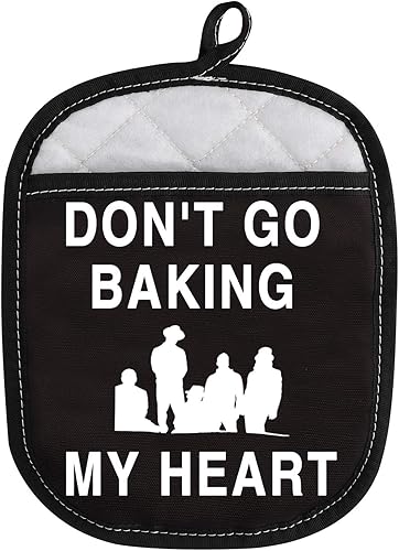 Boy Group - Almohadillas para horno inspiradas en el grupo para hornear con bolsillo Don't Go Baking My Heart (Don't Go Baking My Heart)