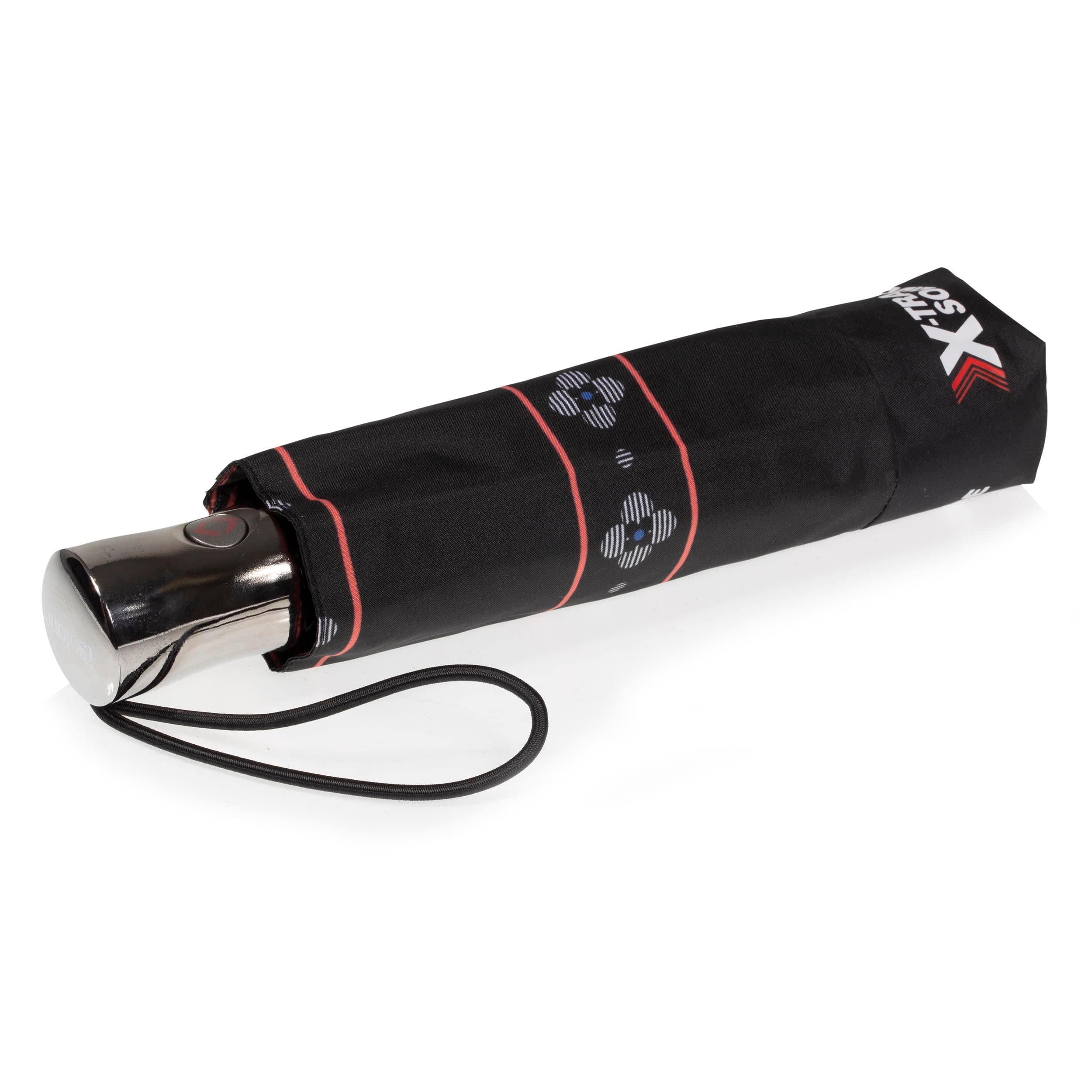 Isotoner Parapluie Femme x-tra solide Ouverture/Fermeture Automatique - Protection Totale dans Tous les Scénarios météo