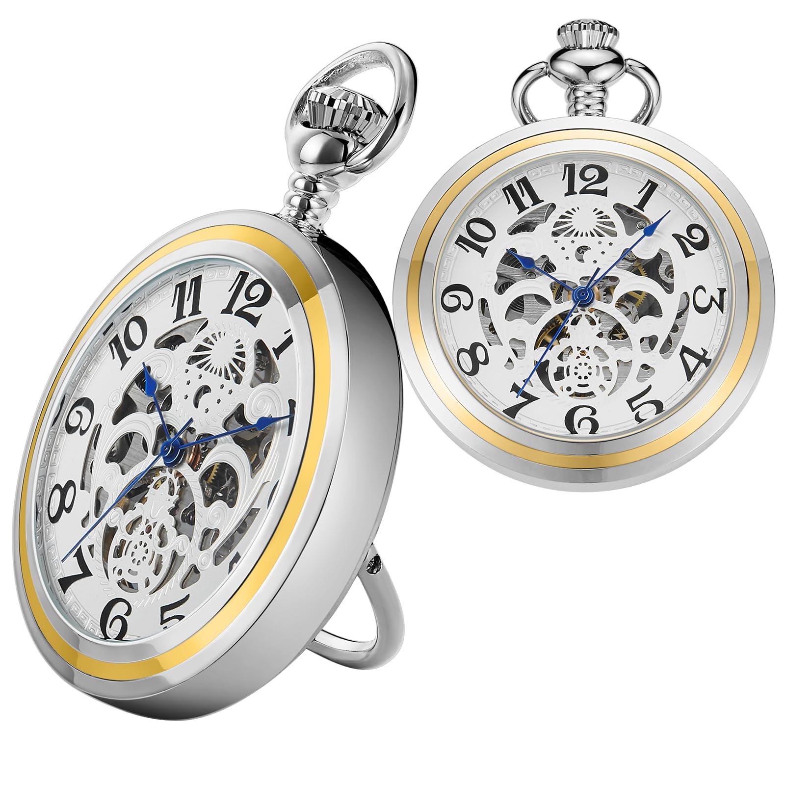 Unique Ball Shaped Uncovered Mechanical Pocket Watch for Men