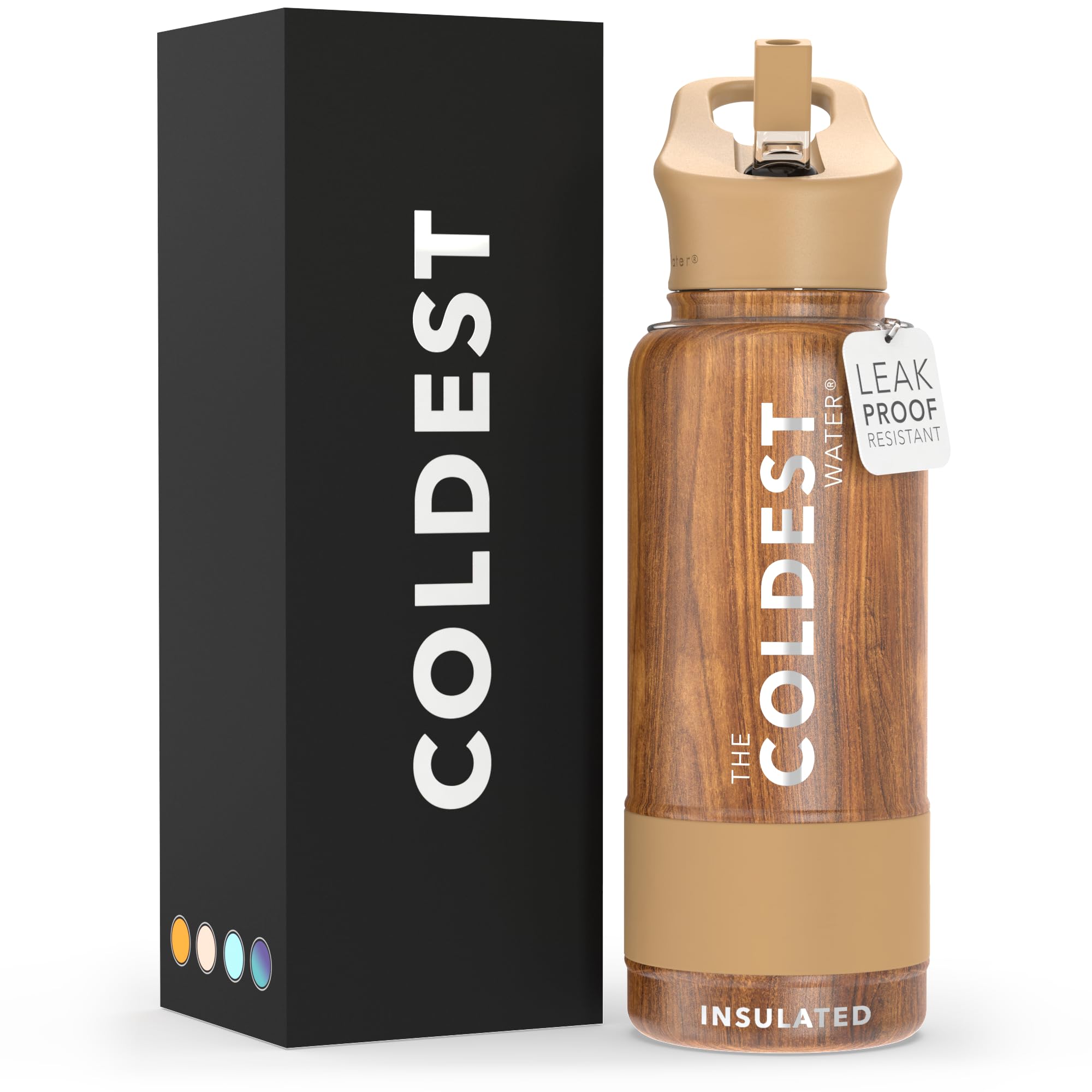 The Coldest Water COLDEST Sports Water Bottle -32 oz (Straw Lid), Leak Proof, Vacuum Insulated Stainless Steel, Hot Cold, Double Walled, Thermo Mug, Metal Canteen (32 oz, Executive) — image 1