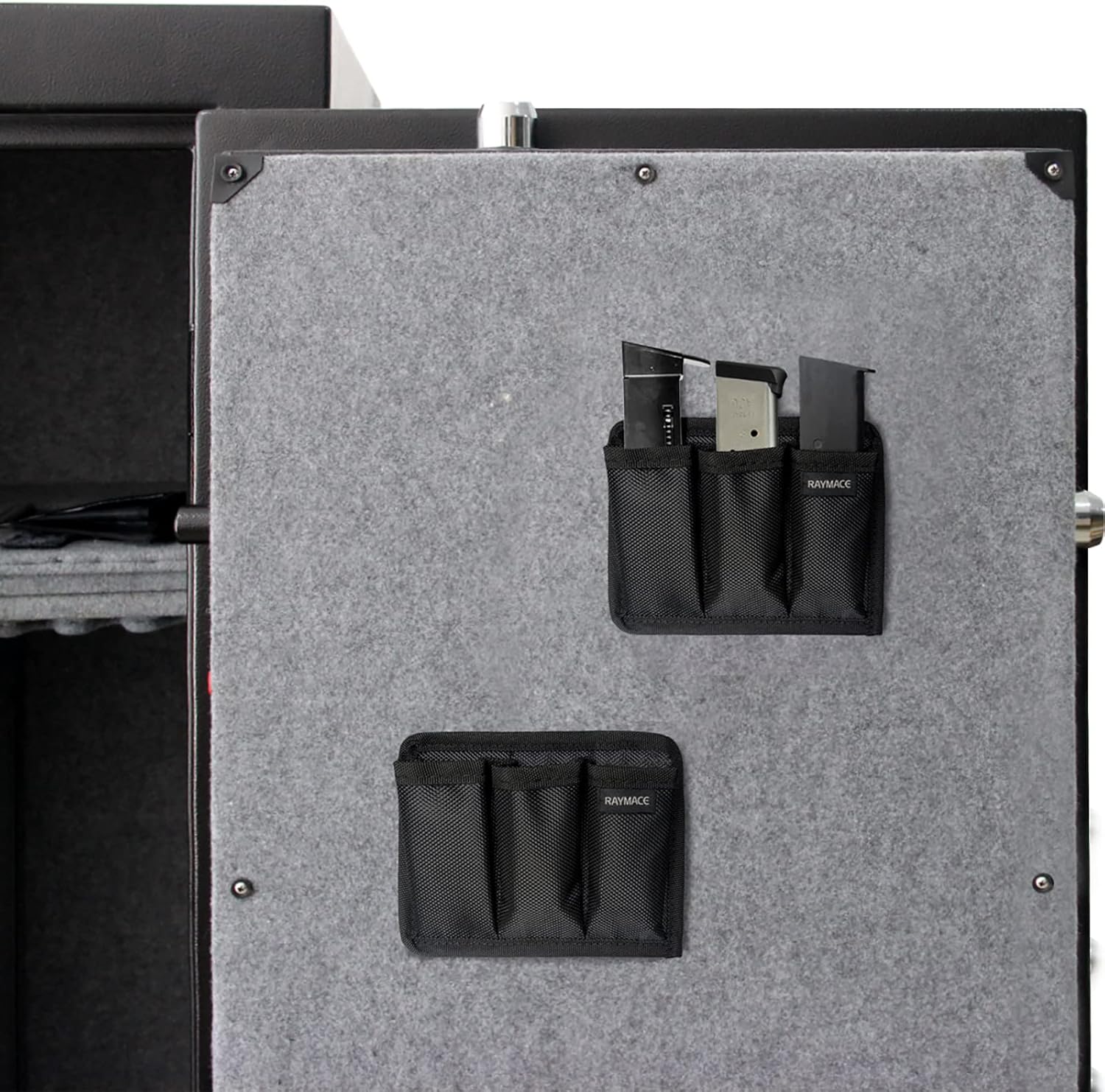 Double/Triple Magazine Pouch,Storage Pouch with Adhensive Tape, Fabric Mag Holder for Gun Safe Organization Accessory