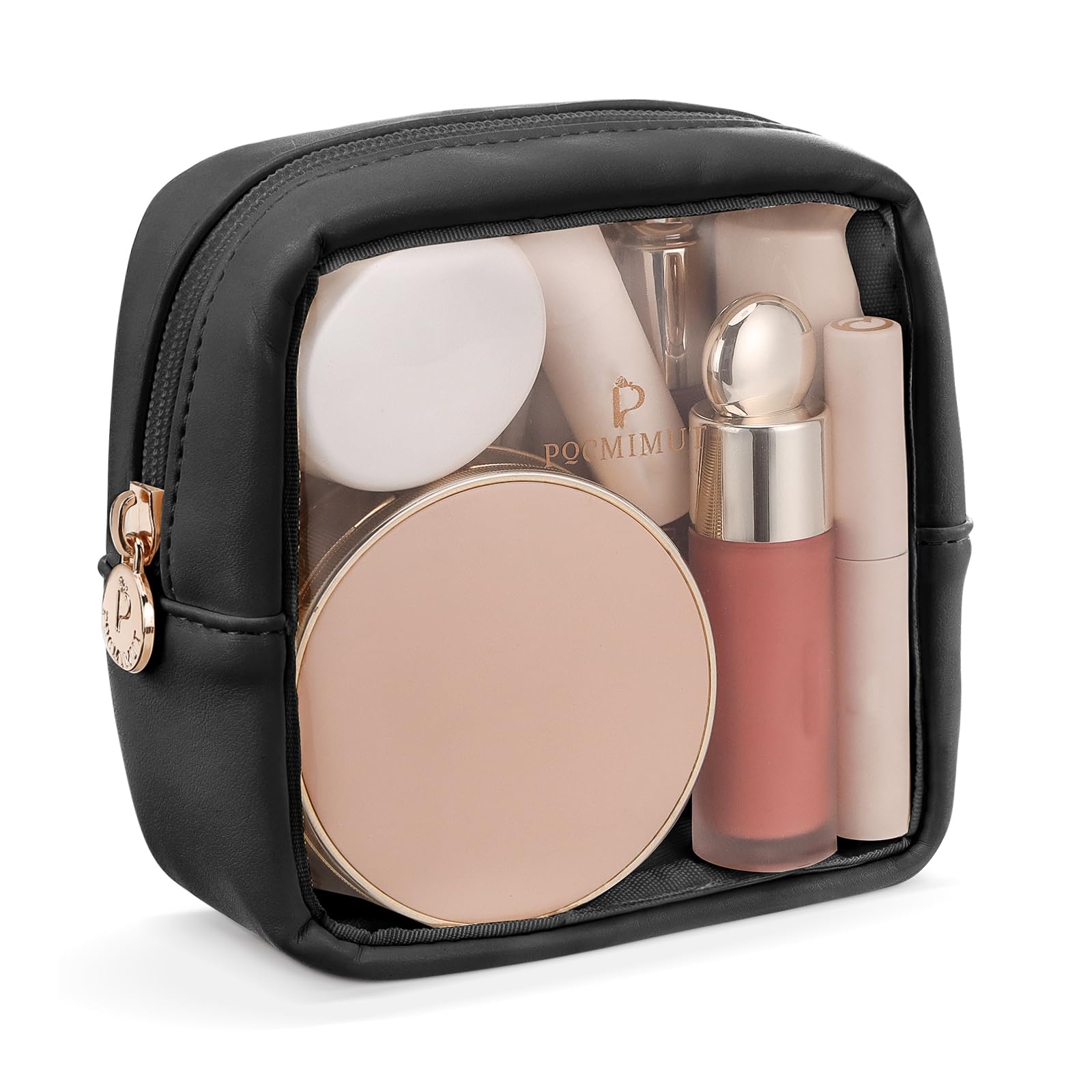 Pocmimut Pomimut Clear Makeup Bag,Mini Makeup Pouch Organizer Fit Carry-on Travel Essentials,TSA Approved Toiletry Bag Clear Cosmetic Bags for Women