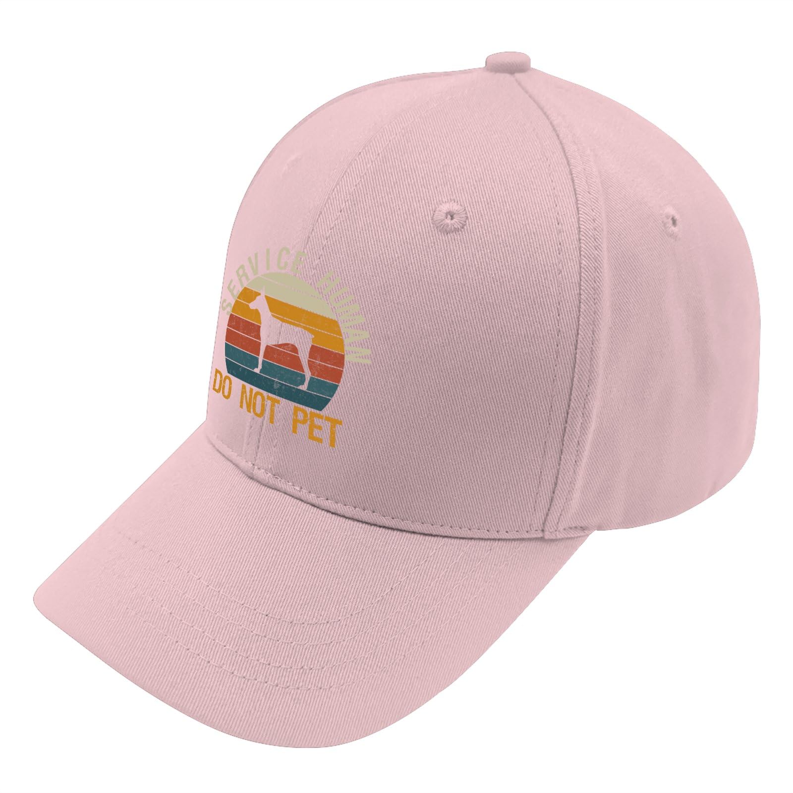 Service Human Do Not Pet Sun Hat Cycling Cap for Boyfriends Pink