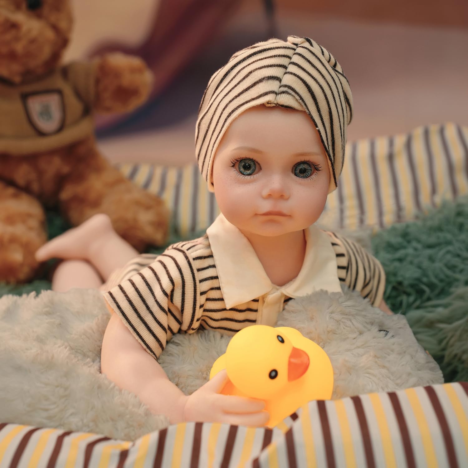 16IN All Silicone Realistic Newborn Baby Doll Girl Platinum Liquid Full Solid Soft Silicone Reborn Baby Doll 3D Painted Skin Visible Veins Weighted Sleeping Doll Closed Eyes, (BOY) 3+ Collector