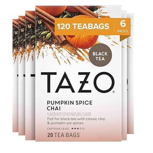 TAZO Bolsas de té Chai de especias de calabaza, té negro, regalo de vacaciones para los amantes del té, 20 unidades (6 unidades)