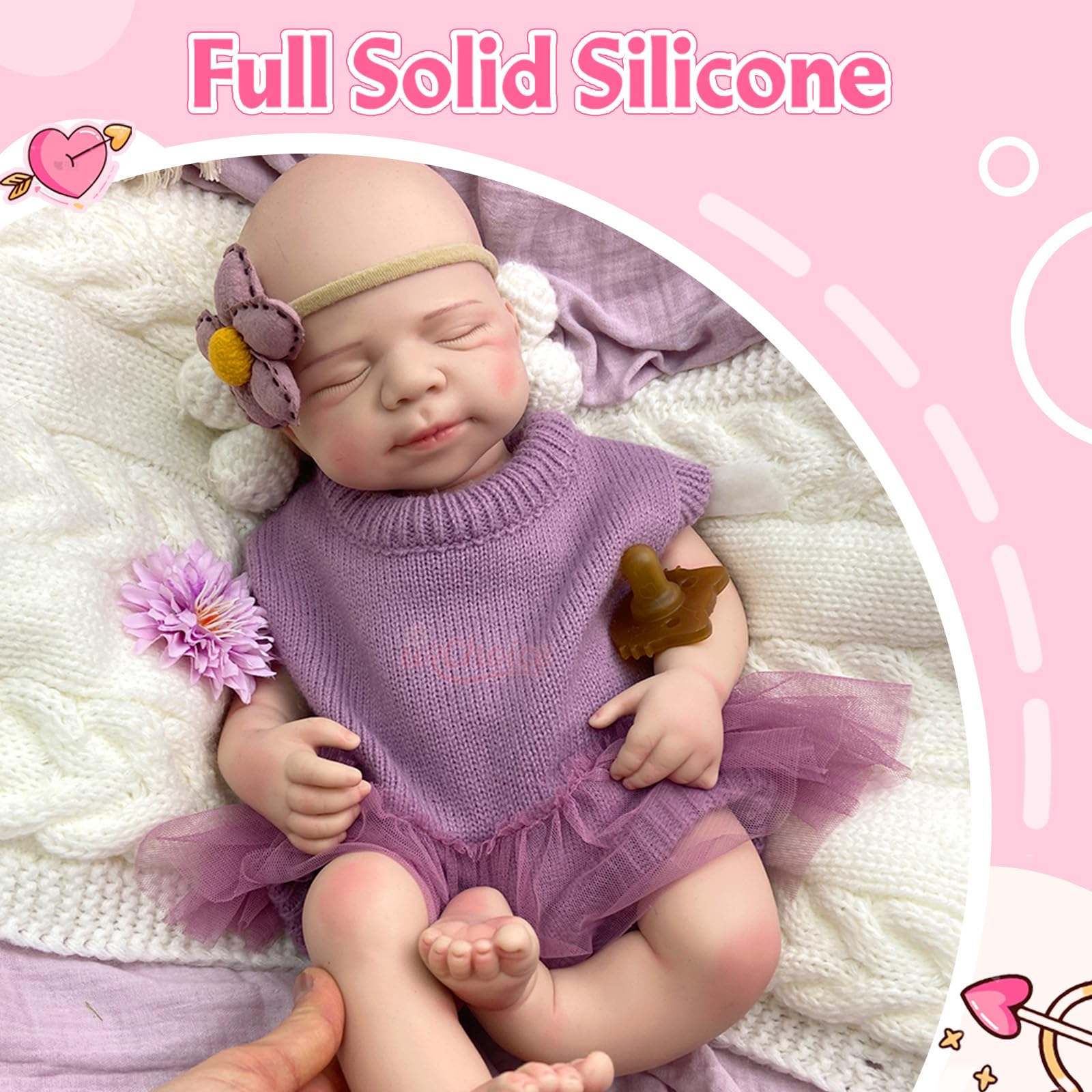 リボーンドール ❀リアルなフルシリコンベビー女の子 Amazon | 19インチのフルシリコンリボーンベビードール、リアルな48cm