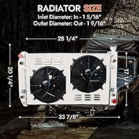 Vista 3 de Radiador compatible con Chevy Truck C/K 1988-1999 1500 2500 3500 5.0 5.7L V8, radiador de aluminio de rendimiento completo de 3 filas + 2