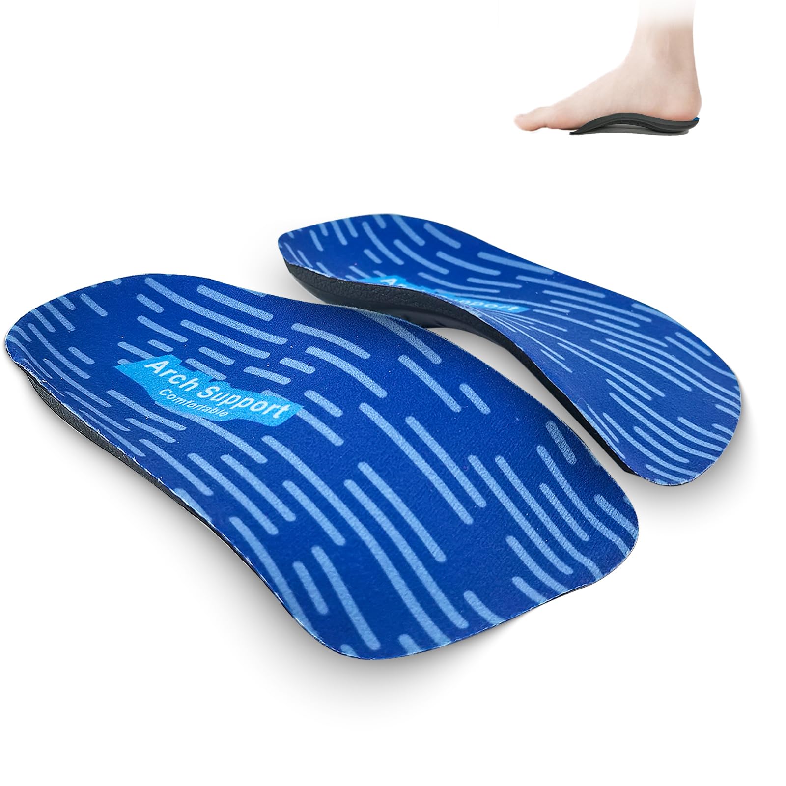 Photo 1 of 3/4 Orthotics Insoles for Men Women, High Arch Supports Shoe Inserts for Plantar Fasciitis, Flat Feet, Overpronation and Heel Pain (Men 9-10/Women 11-12,Blue)