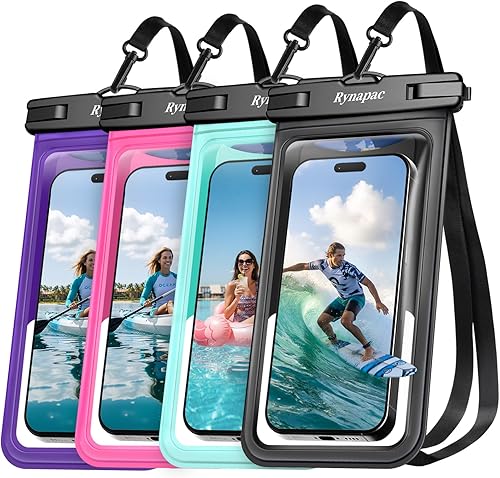 Miniatura 19 de Bolsa de teléfono impermeable - Funda para celular de 8.5 pulgadas a prueba de agua para viajes a la playa, artículos imprescindibles, soporte