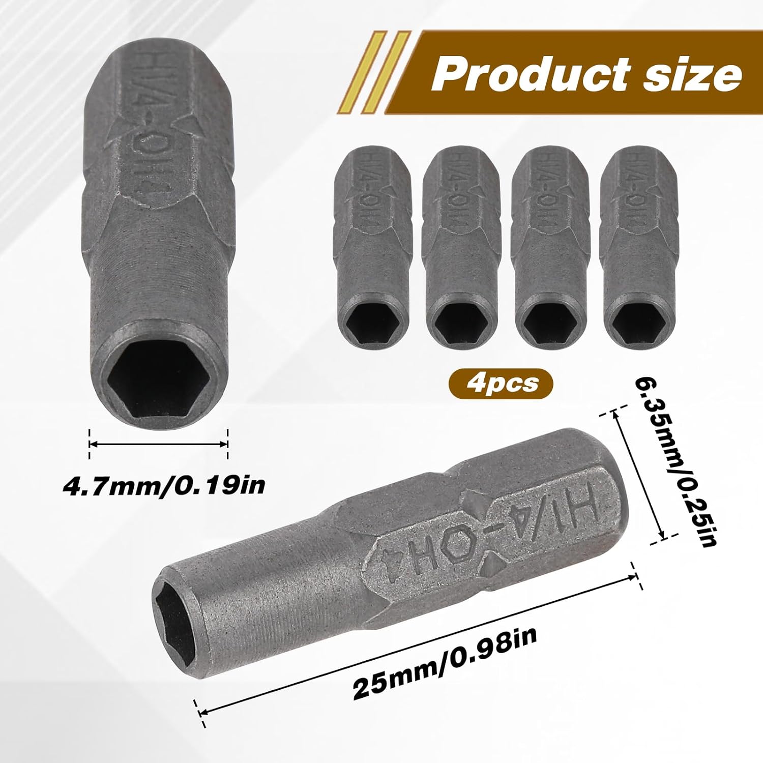 JJUNW 4 pack Screw Driver Bit Adapter, 6.35mm 1/4" Insert Bit adapter, 4mm Screwdriver Micro Bit Holder, Magnetic Hex Socket Shank Screwdriver Bit Adapter for Manual Electric Tool Adaptor Holder