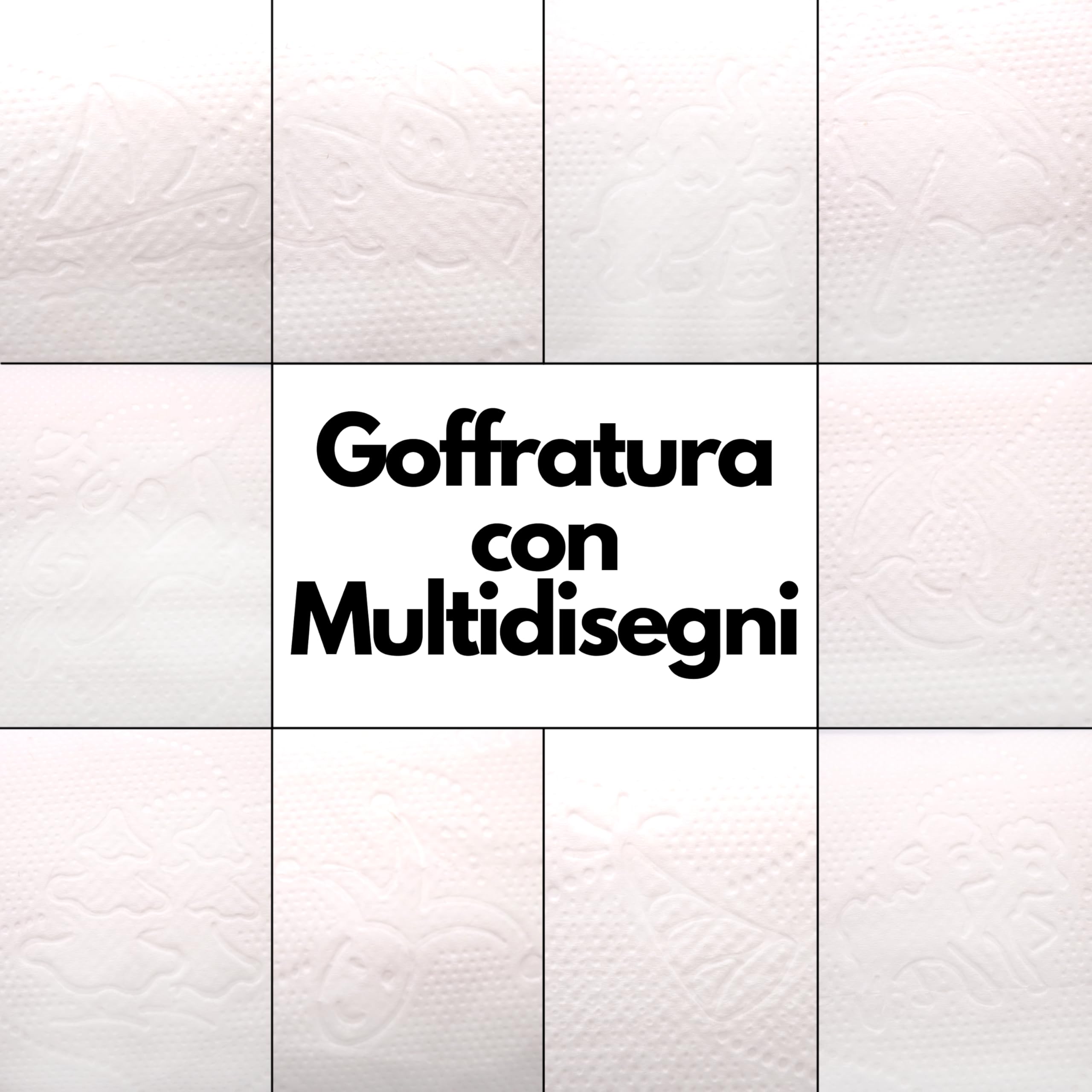 Carta Igienica 2 veli 60 rotoli (6 pacchi da 10 rotoli) Non profumata goffrata Ultra Soft Super Conveniente trapuntata multidisegno