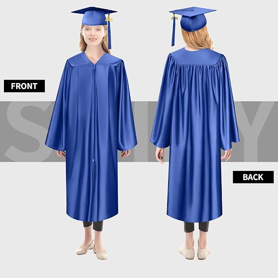 Shiny Graduation Cap and Gown 2026 Tassel Adult Set
