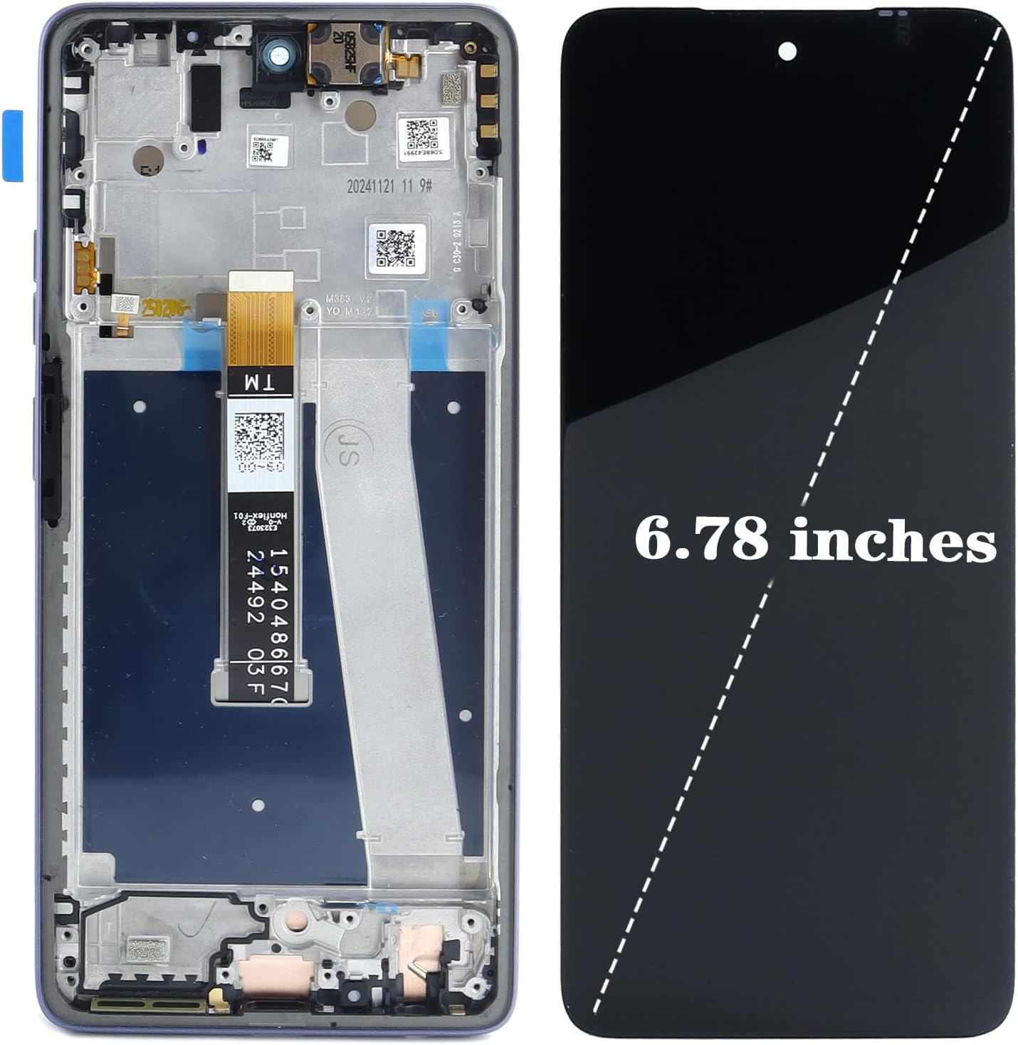 LCD Display Touch Screen Panel Digitizer with Frame Blue Assembly Replacement for Motorola Moto G Power 5G 2025 XT2515v XT2515-1 XT2515-2
