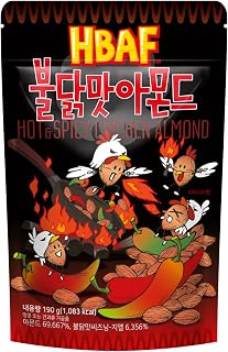 Gilim HBAF Korean Seasoned Almonds Hot & Spicy (1 x 210 gram pack)