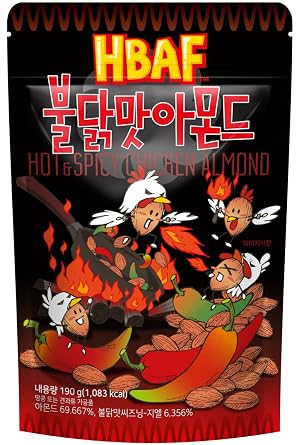 Gilim HBAF Korean Seasoned Almonds Hot & Spicy 1 x 210 gram pack