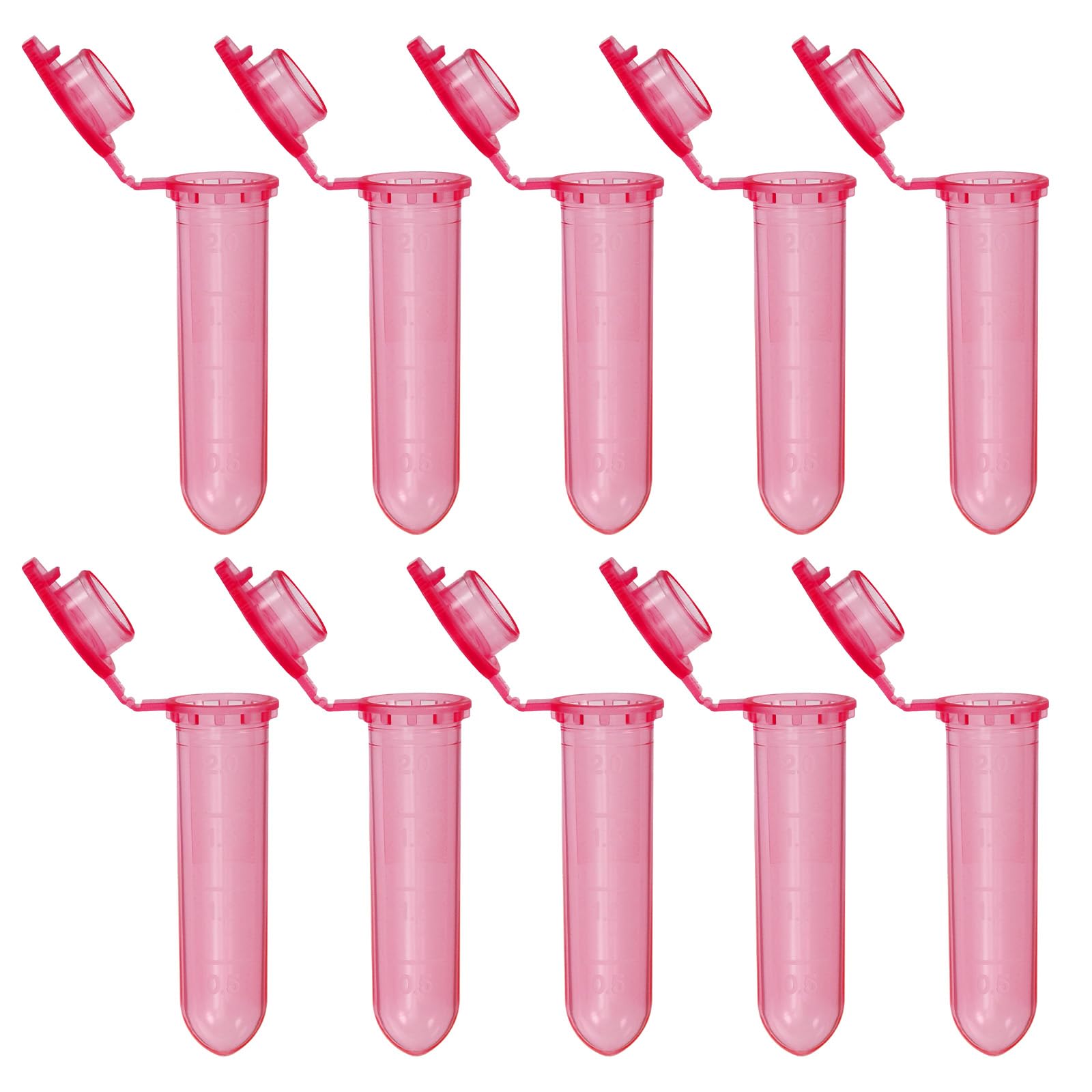 PATIKIL 2ML Tubos De Plástico Para Centrífuga 1000 Piezas Tubo Para Centrífuga De Fondo Redondo Con Tapa De Cierre Y Marcas Graduadas Para Muestras De Laboratorio Rojo