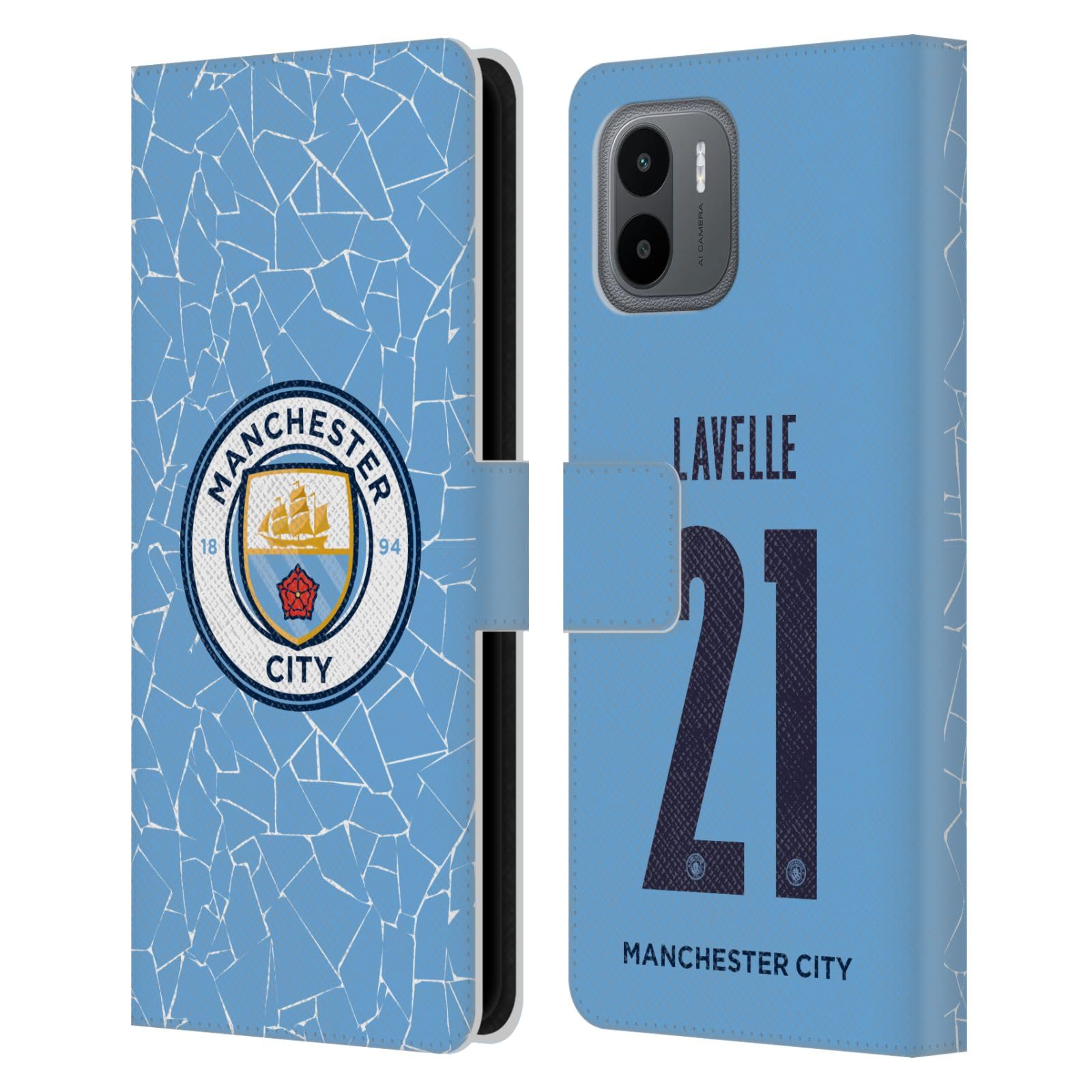 Head Case Designs Officially Licensed Manchester City Man City FC Rose Lavelle 2020/21 Women's Home Kit Group 2 Leather Book Wallet Case Cover Compatible with Xiaomi Redmi A2