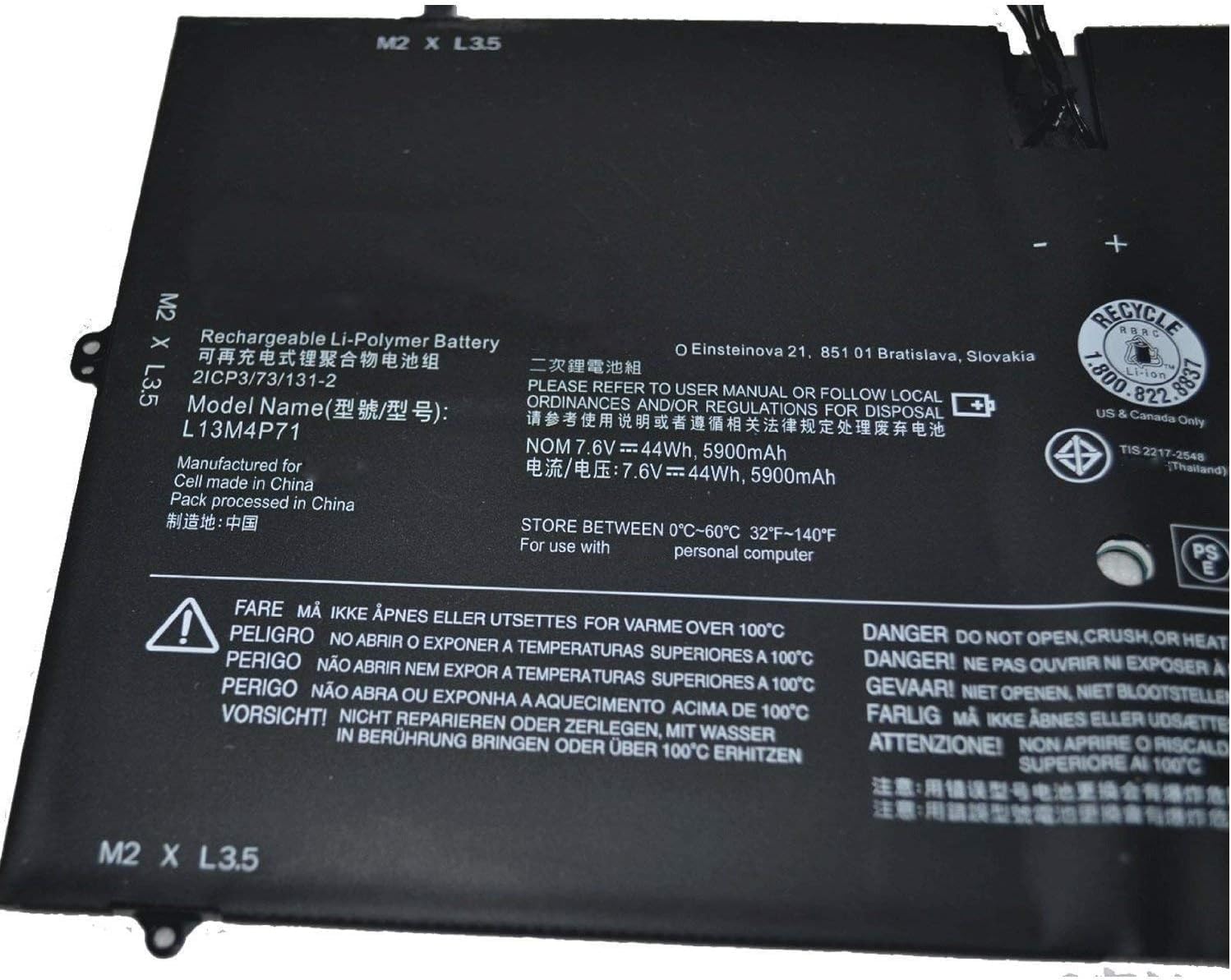 L13M4P71 L14S4P71 (2ICP3/74/131-2) Laptop Battery Replacement for Lenovo Yoga 3 Pro 1370 Pro-1370-80HE Pro-5Y71 Pro-I5Y51 Pro-I5Y70 Pro-I5Y71 Series (7.6V 44Wh)