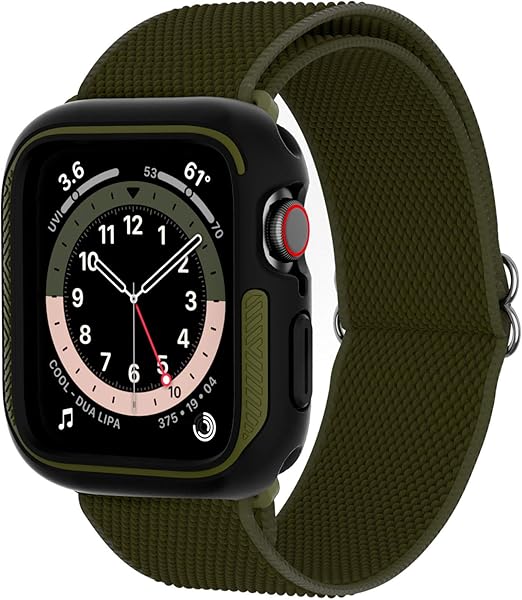 Amazon Co Jp コンパチブル Apple Watch パンド 44mm バンパーケース 一体型 保護カバー 編組バンド 衝撃吸収 弾力性 長さ調整可能 適応 Iwatch Series 6 Se 5 4 グリーン グリーン 家電 カメラ